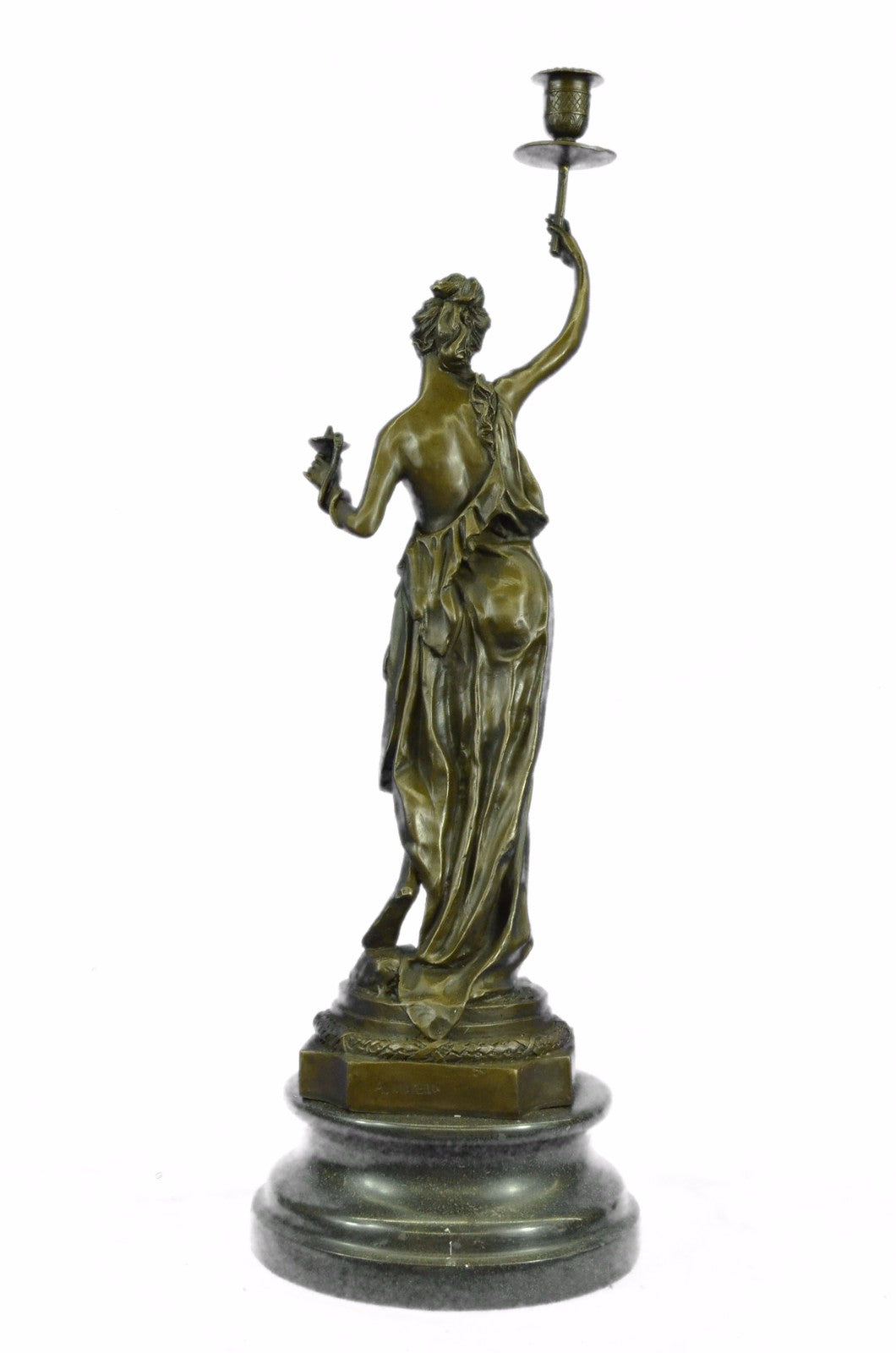 Hot Cast Snake Charmer Candle Holder Classic Erotic Artwork Bronze Sculpture NR