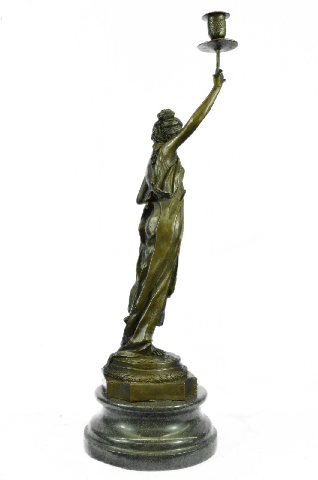 Hot Cast Snake Charmer Candle Holder Classic Erotic Artwork Bronze Sculpture NR