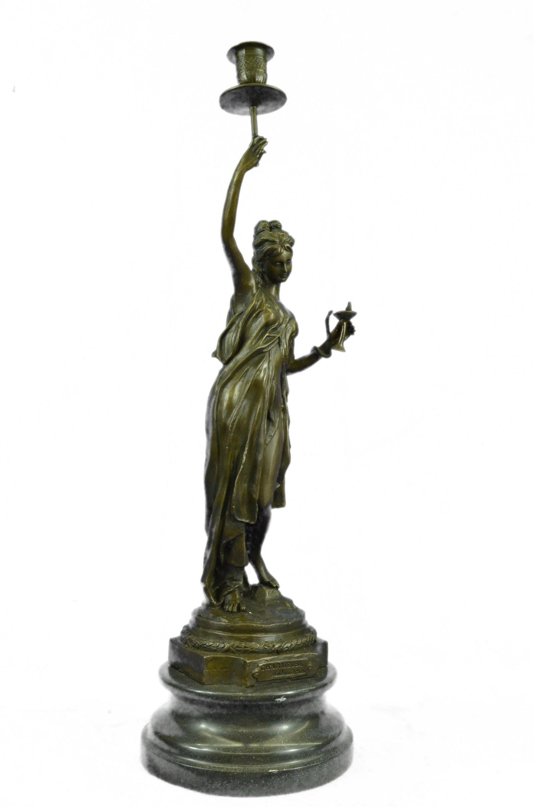 Hot Cast Snake Charmer Candle Holder Classic Erotic Artwork Bronze Sculpture NR