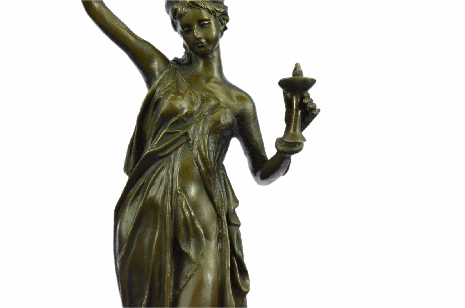 Hot Cast Snake Charmer Candle Holder Classic Erotic Artwork Bronze Sculpture NR