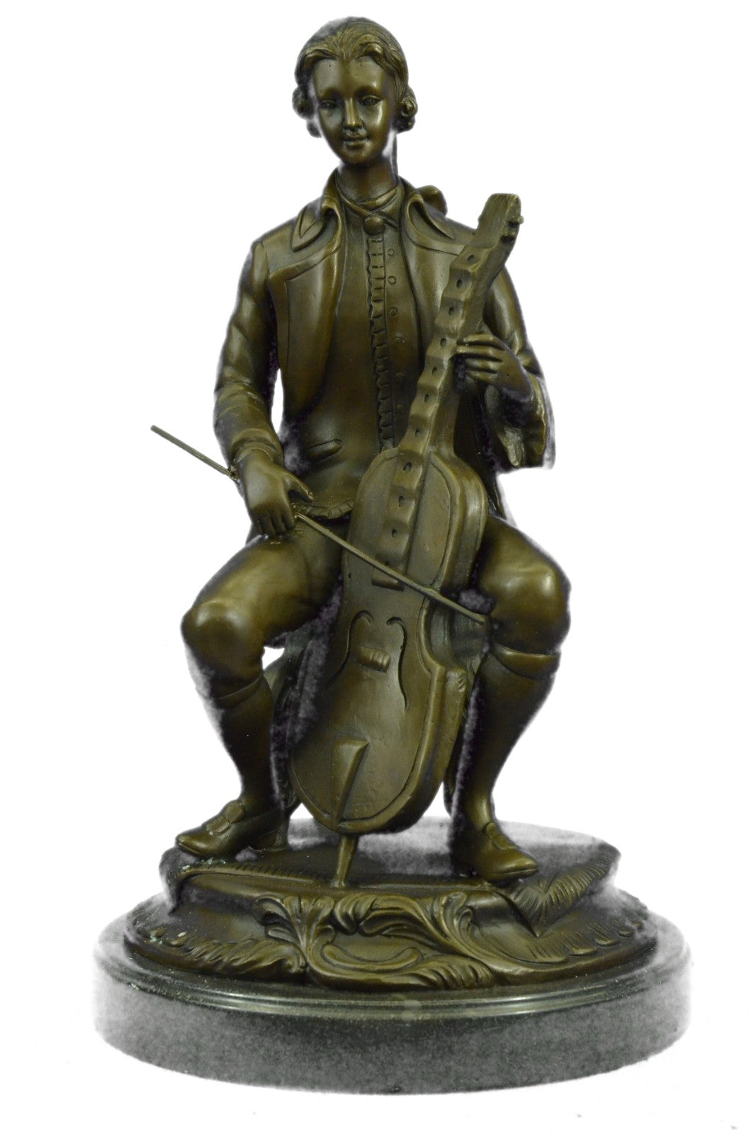 Jazz Band musician cello players Collectible Figurine Hand Made Sculpture