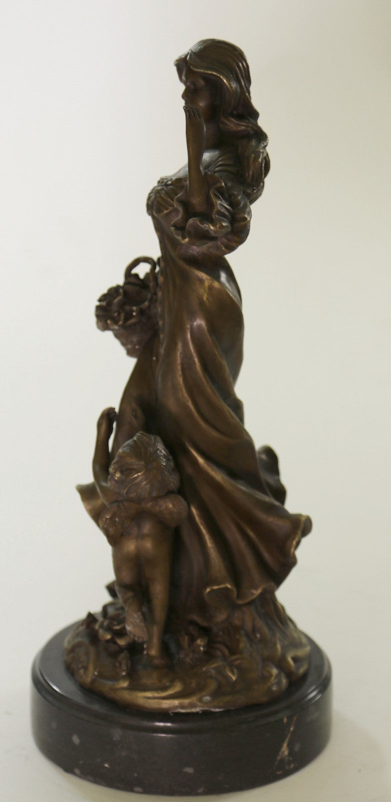 Elegant Sexual Nude Bronze Sculpture Floating Girl Female Figurine Statue Decor