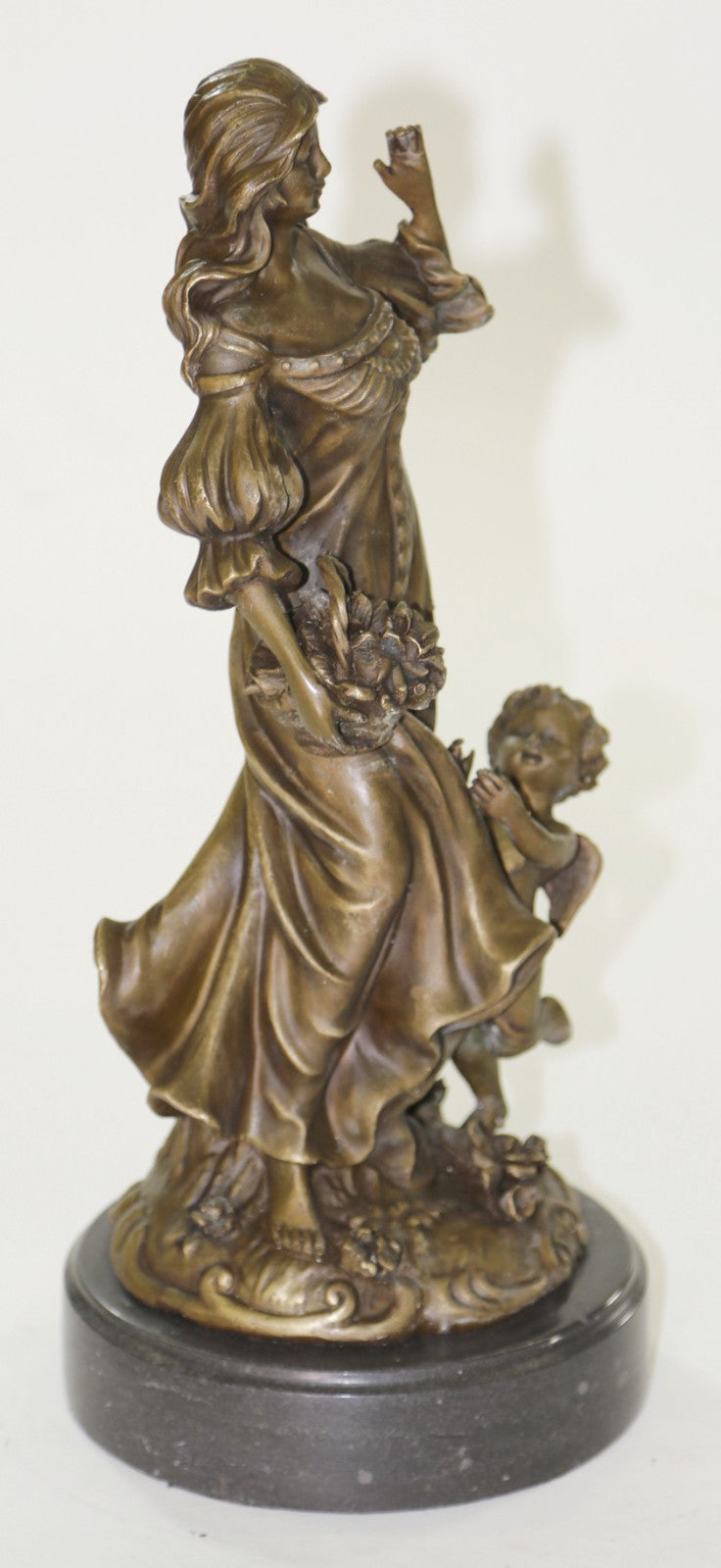 Elegant Sexual Nude Bronze Sculpture Floating Girl Female Figurine Statue Decor