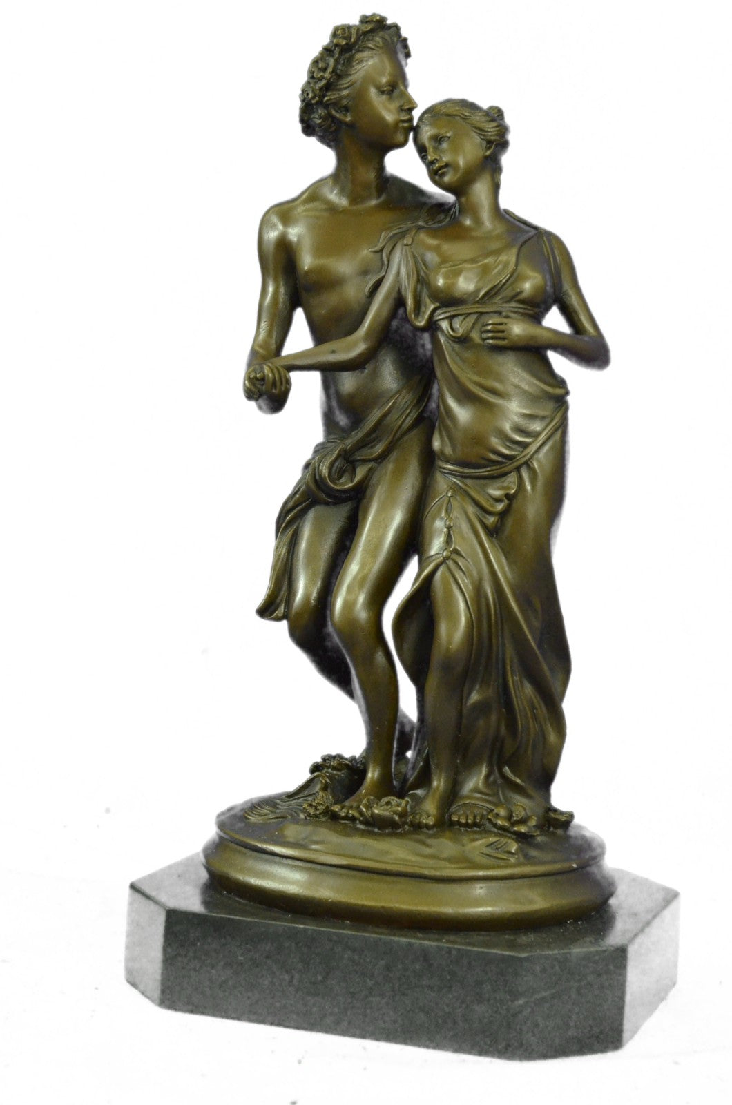 Christmas Perfect Gift Handcrafted Detailed Couple Bronze Sculpture Figurine