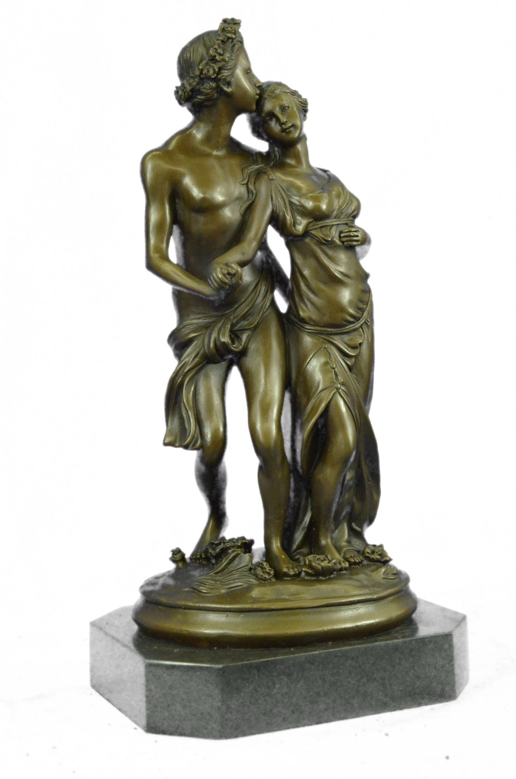 Christmas Perfect Gift Handcrafted Detailed Couple Bronze Sculpture Figurine