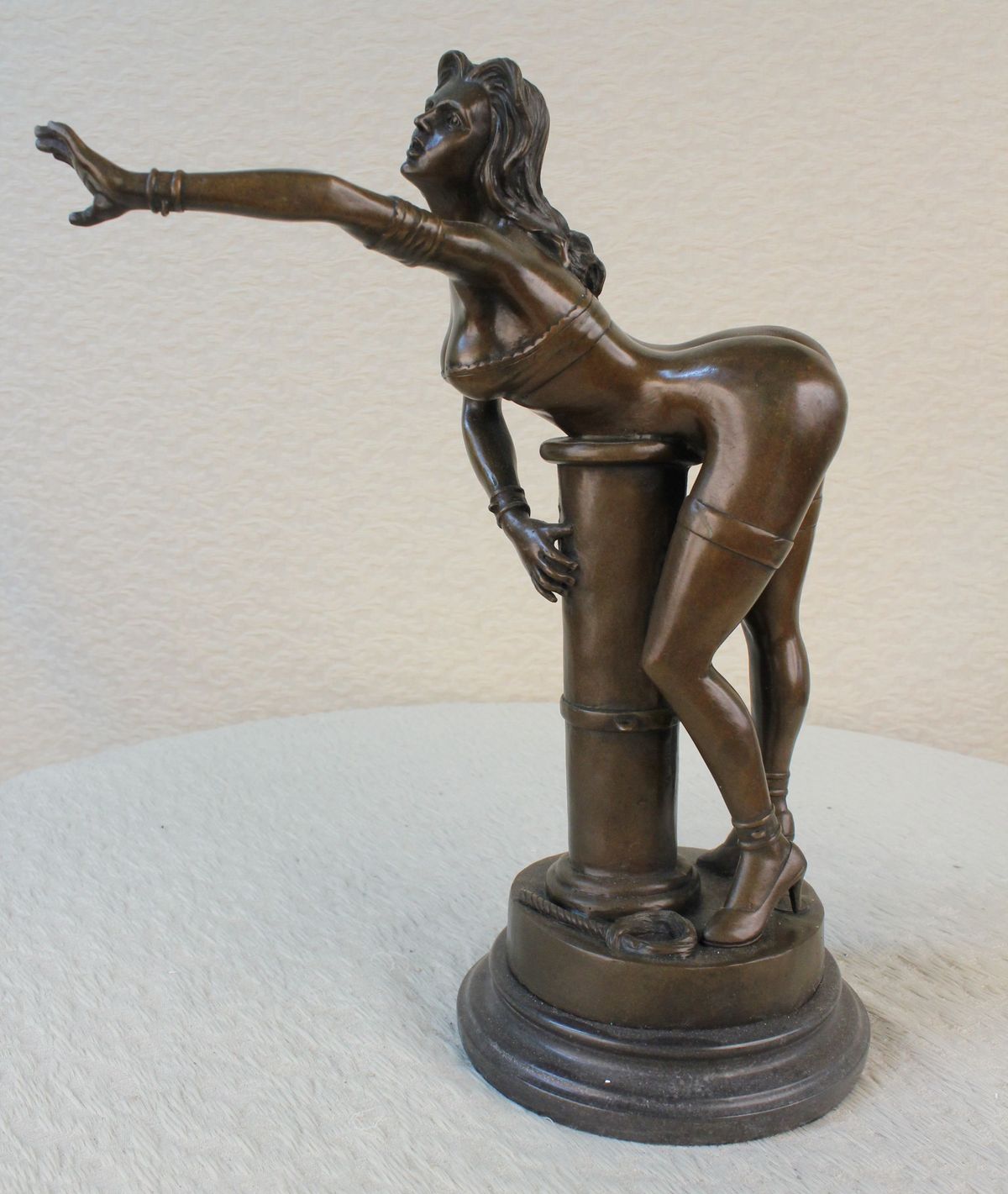 Handcrafted bronze sculpture SALE Base Marble On Bonze Female Erotic Nude