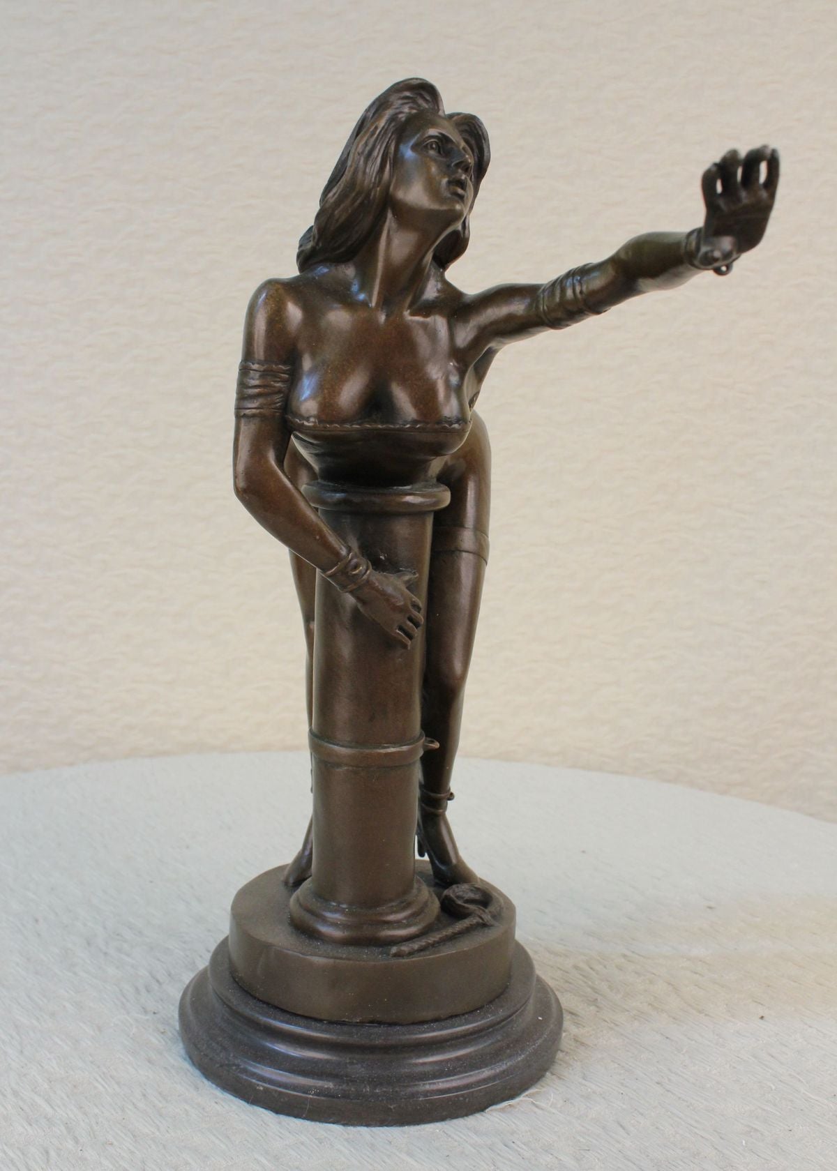 Handcrafted bronze sculpture SALE Base Marble On Bonze Female Erotic Nude
