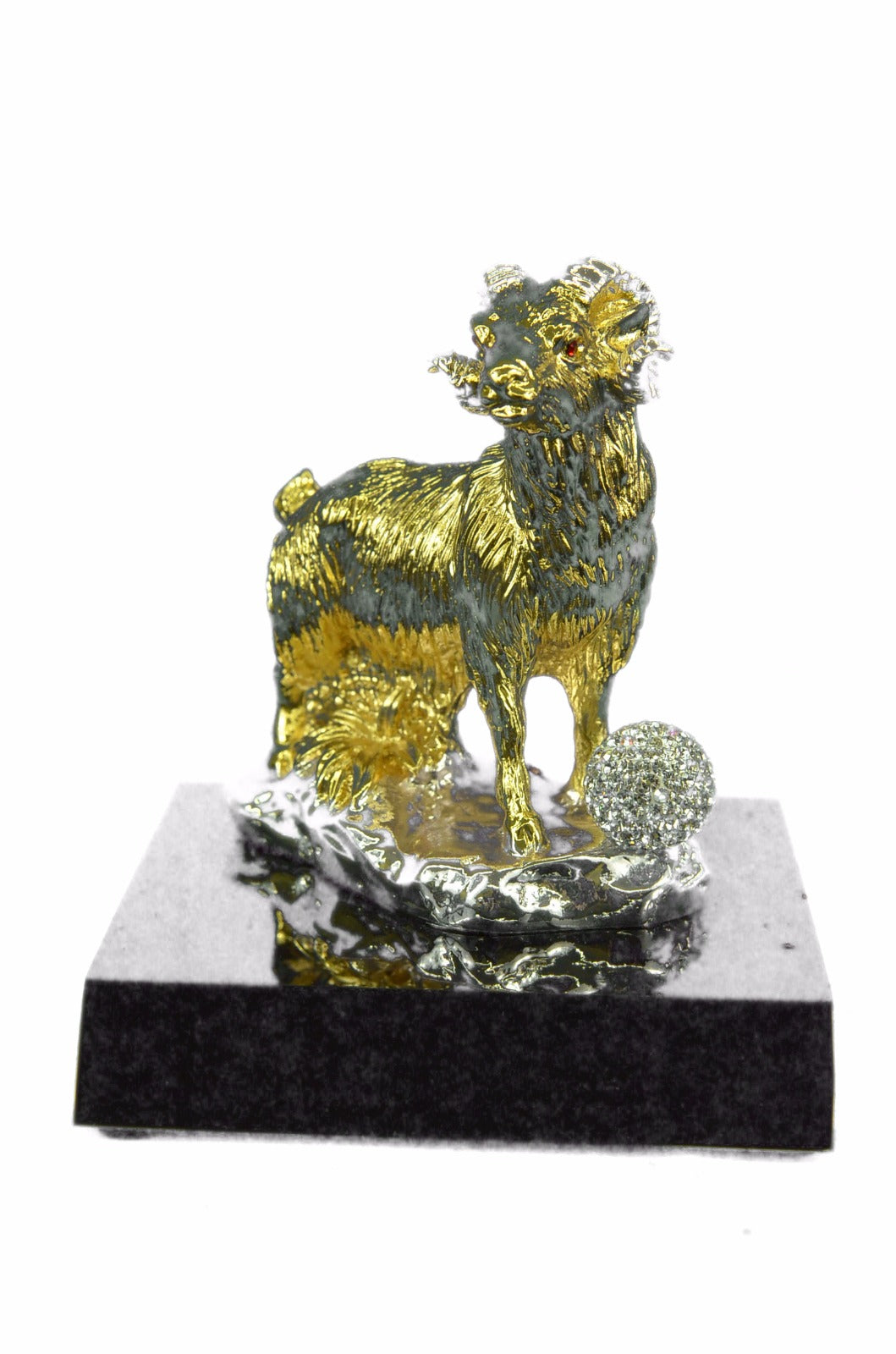 CLEARANCE SALE Metal Shaggy Sheep or Ram Sculpture Statue -24K Gold Patina! Gift