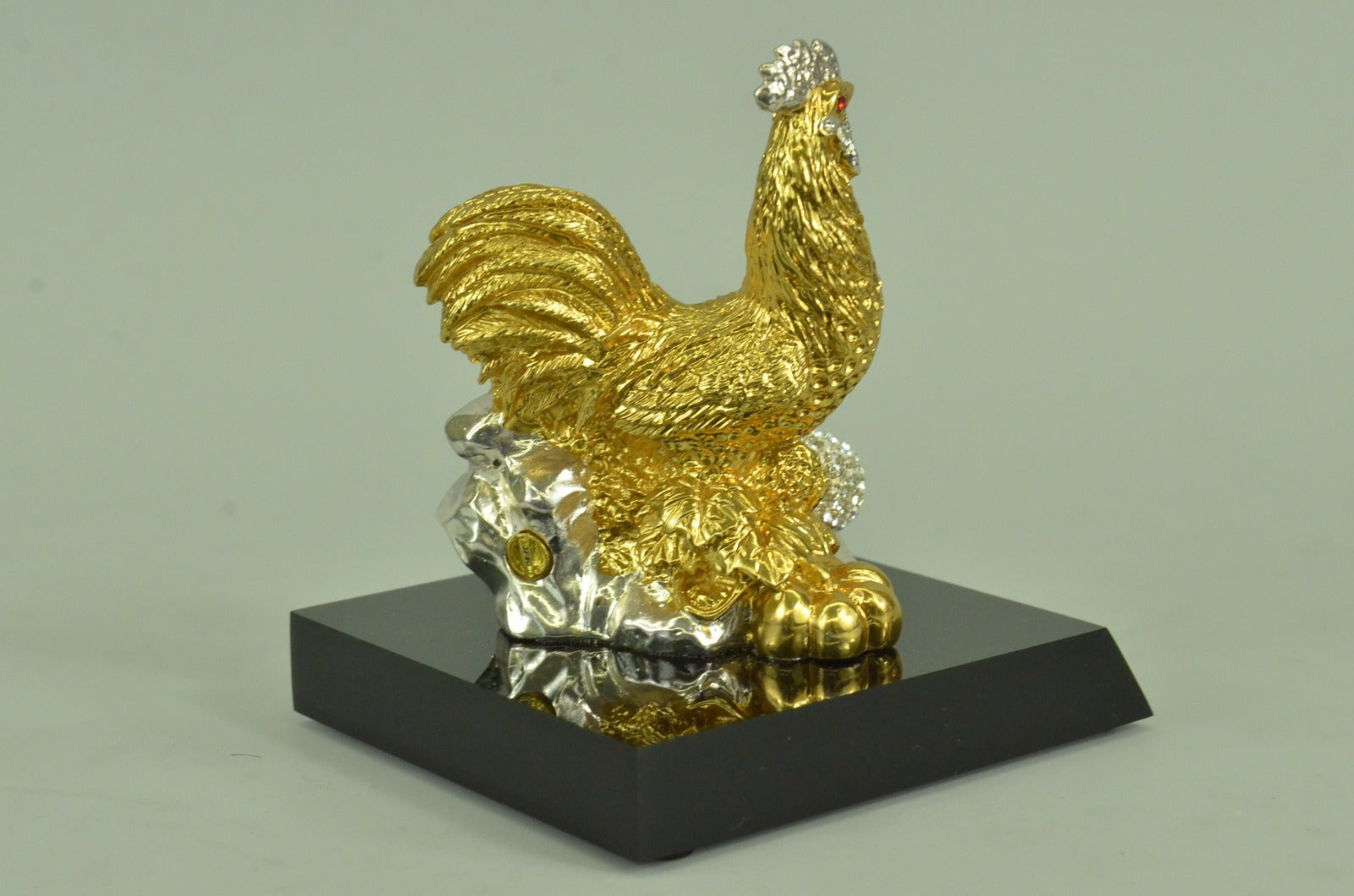 Chinese Bronze Wealth Fengshui Zodiac Year Rooster Cock Statue Sculpture Figure