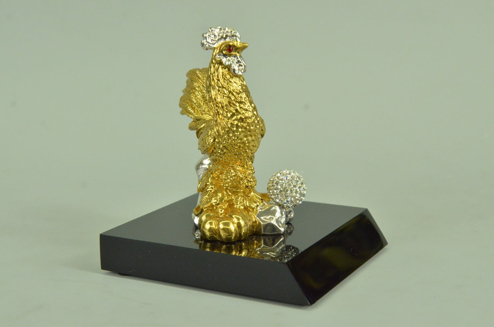 Chinese Bronze Wealth Fengshui Zodiac Year Rooster Cock Statue Sculpture Figure