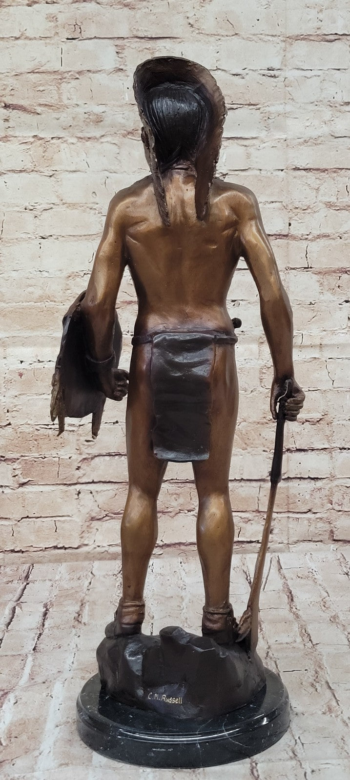 Native American Indian Warrior Chief Bronze Bust Sculpture Statue Figurine Art