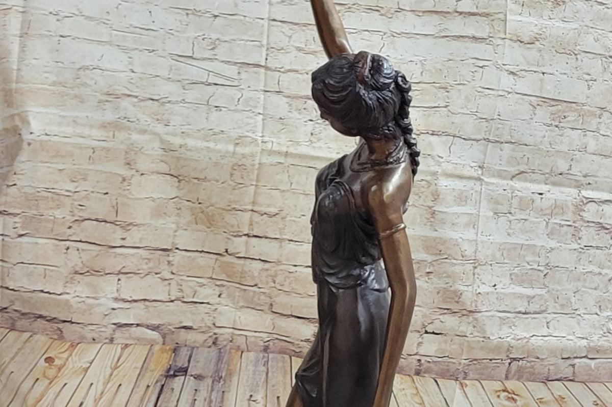 Art Deco/Nouveau Hot Cast Tall Woman French Lamp Bronze Sculpture Statue Deal