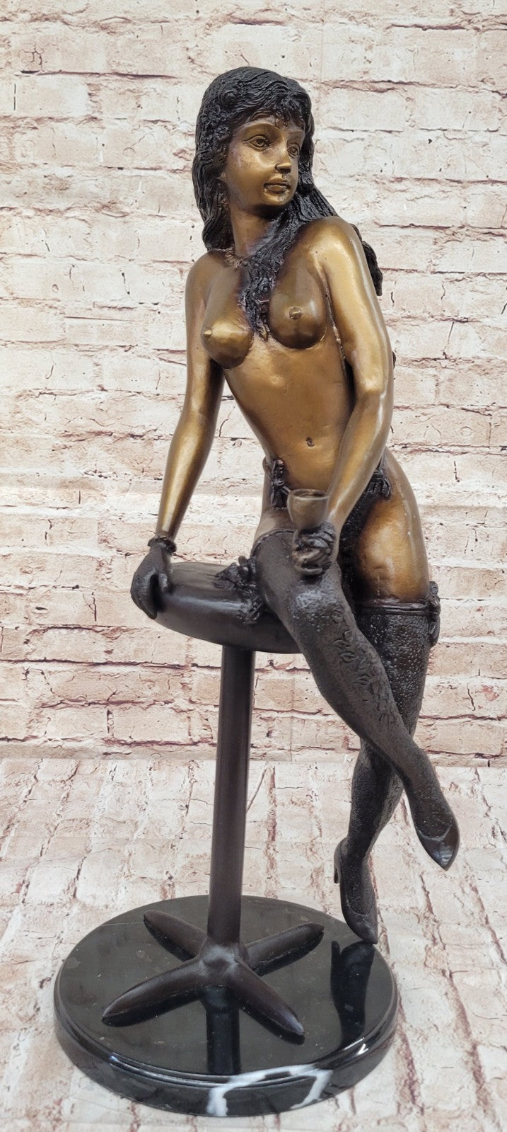 Home and Office Decor: Collett Signed Bronze Nude Woman Sculpture