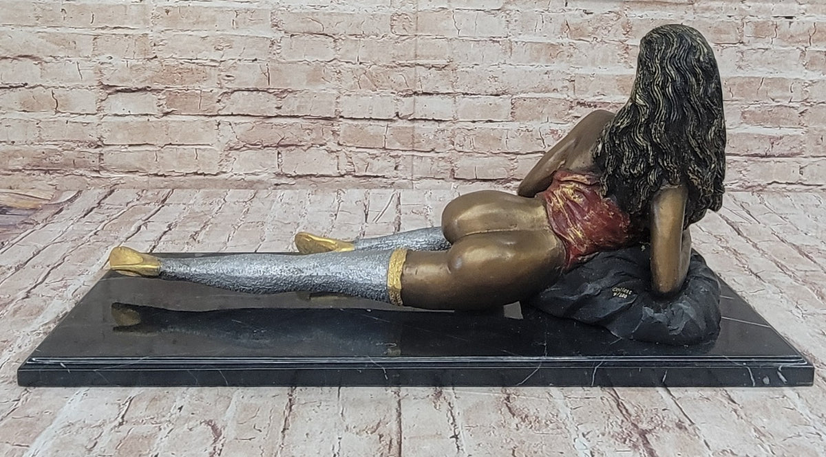 Signed and Numbered Bronze Nude Woman Figurine: Limited Edition Figurine