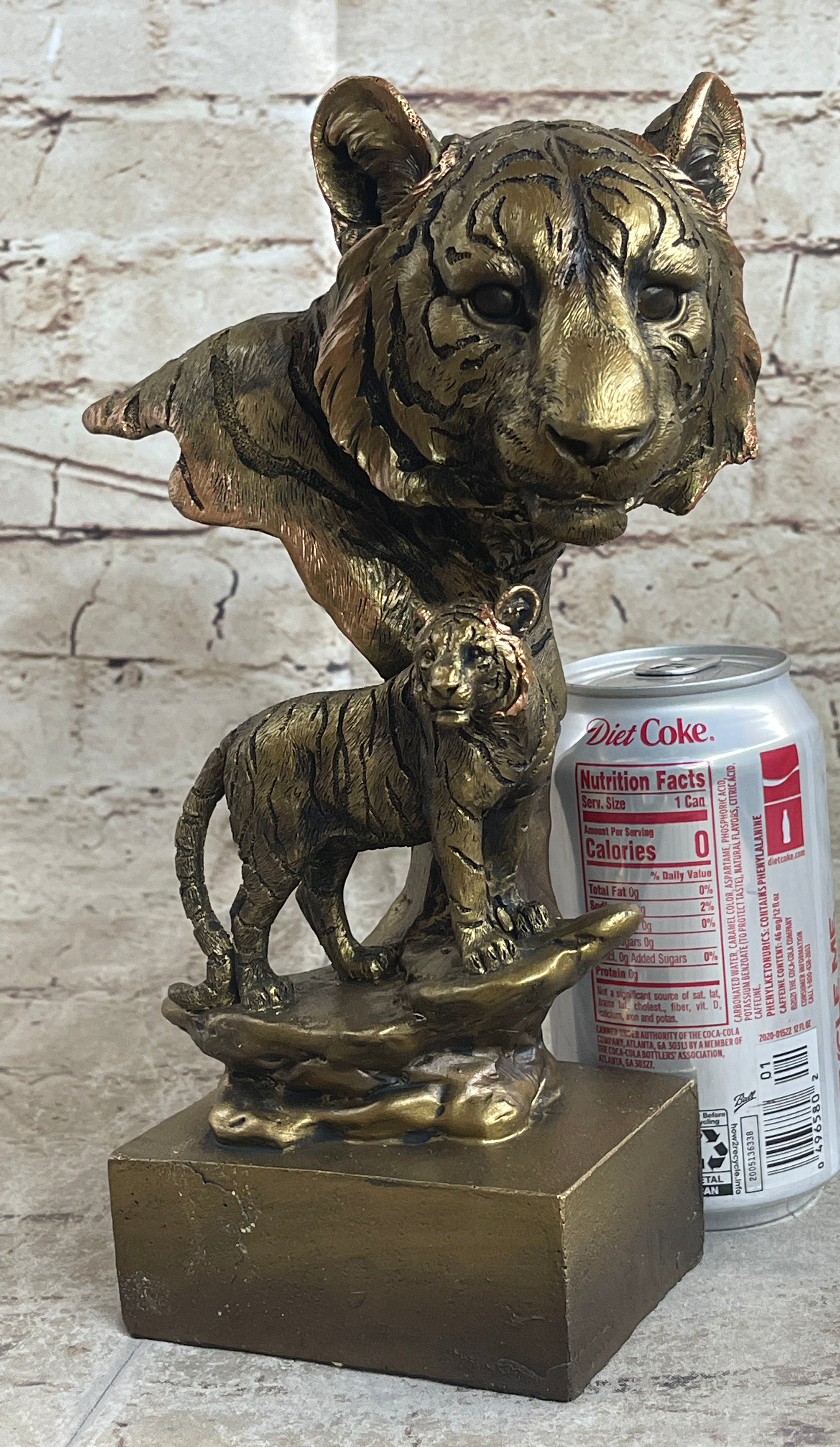 9" Lion Lions Head Statue - Bronze Finished Sculpture Classic Artwork Statue