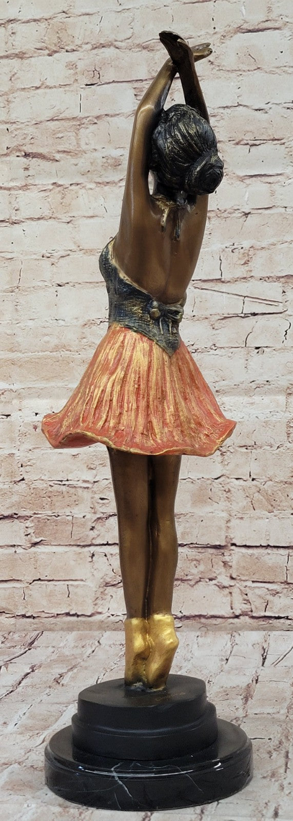 Hot CAST BRONZE MARBLE FIGURINE GIRL BALLERINA-SIGNED SCULPTURE FIGURE