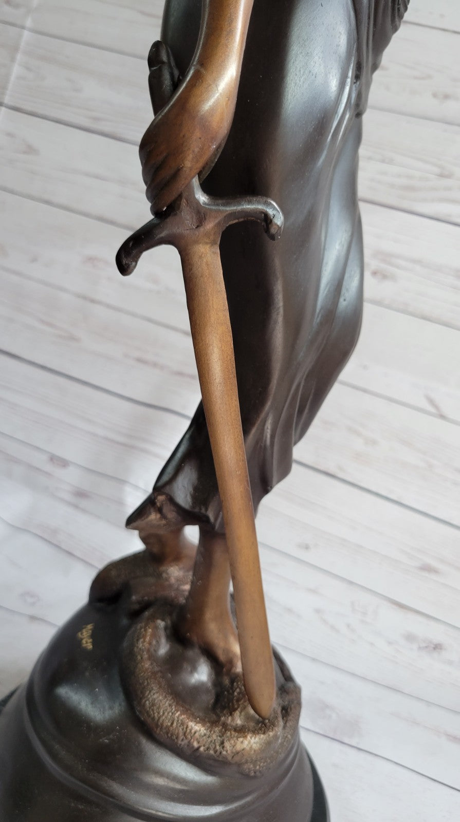 Nude Bronze Statue Sculpture Lady Scales Blind Justice Law Figure Figurine Lawyer