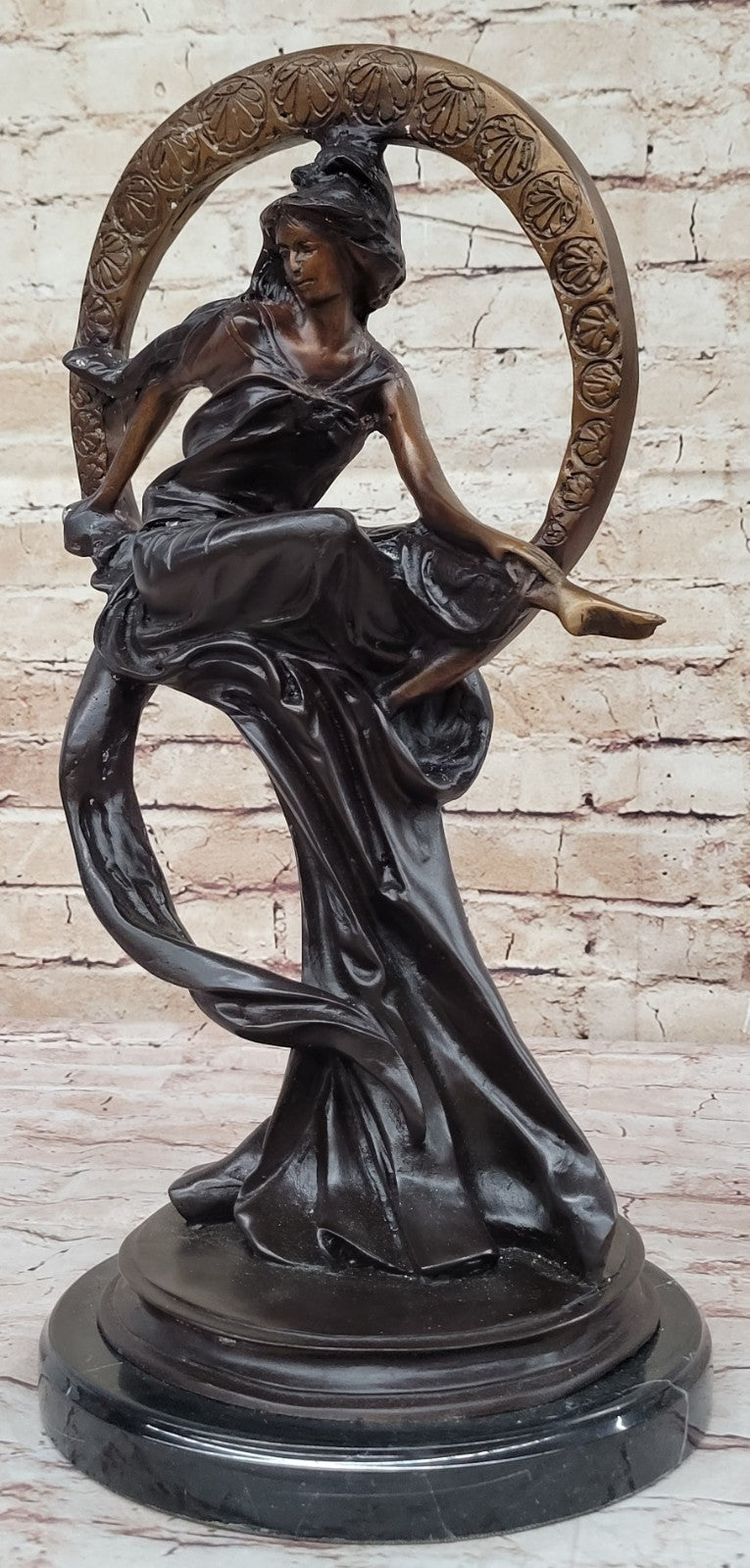 Handcrafted bronze sculpture SALE Ring Bliss With Goddess Dream Collector Edition