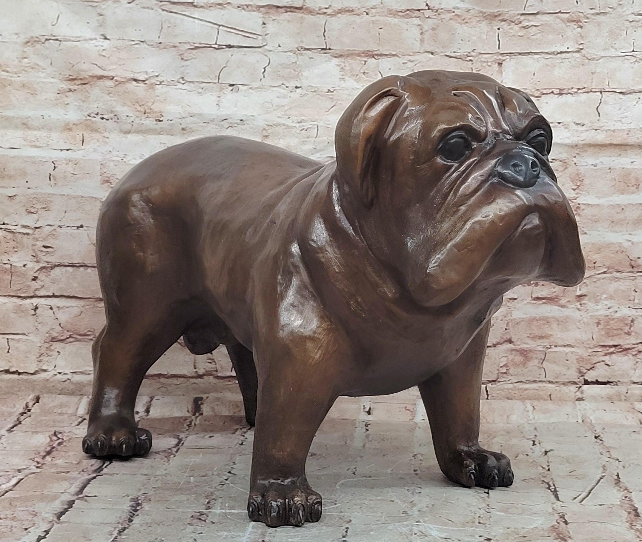 Art Deco Large Indoor/outdoor Bulldog Classic Dog Bronze Sculpture Figurine Sale