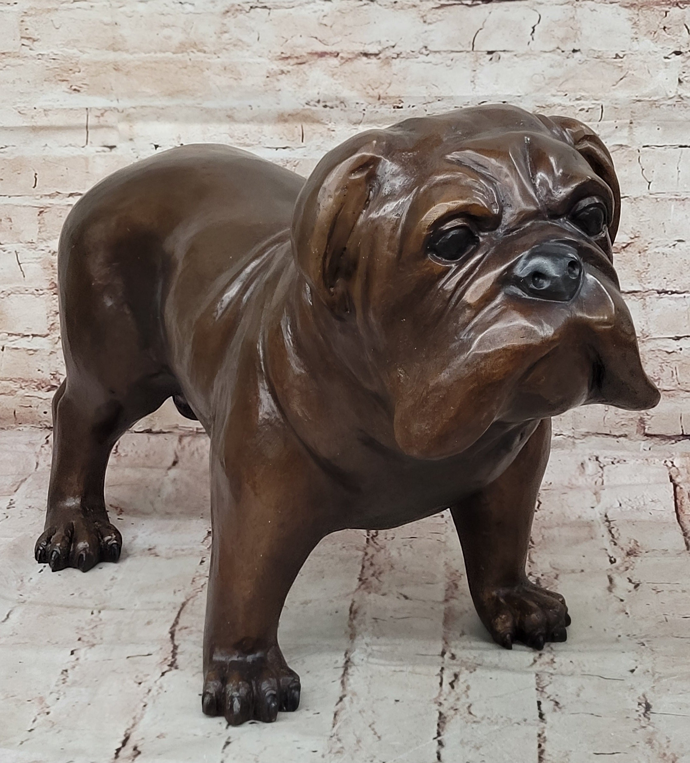 Art Deco Large Indoor/outdoor Bulldog Classic Dog Bronze Sculpture Figurine Sale