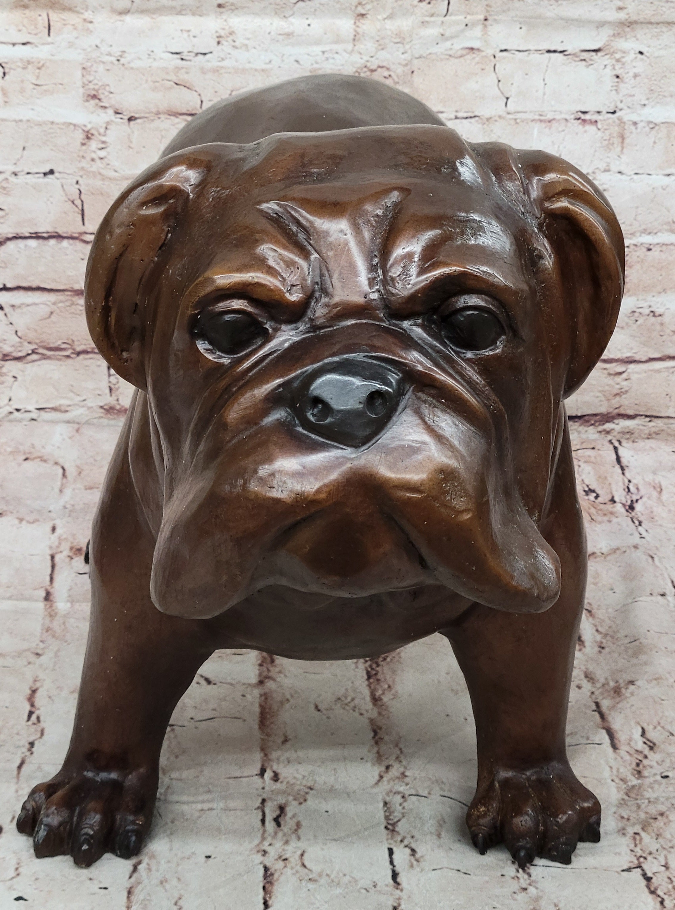 Art Deco Large Indoor/outdoor Bulldog Classic Dog Bronze Sculpture Figurine Sale