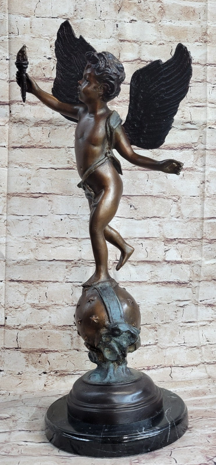 Bronze EROS CUPID LOVERS Valentine Love Garden ART SCULPTURE ART Love European