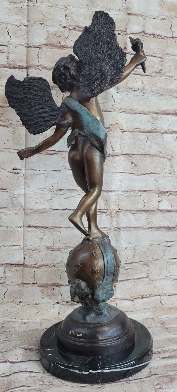 Bronze EROS CUPID LOVERS Valentine Love Garden ART SCULPTURE ART Love European