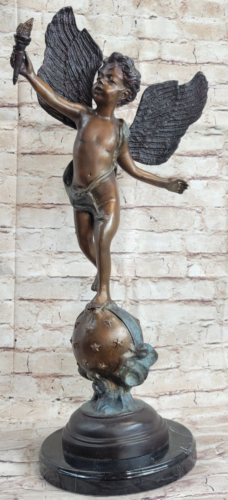Bronze EROS CUPID LOVERS Valentine Love Garden ART SCULPTURE ART Love European