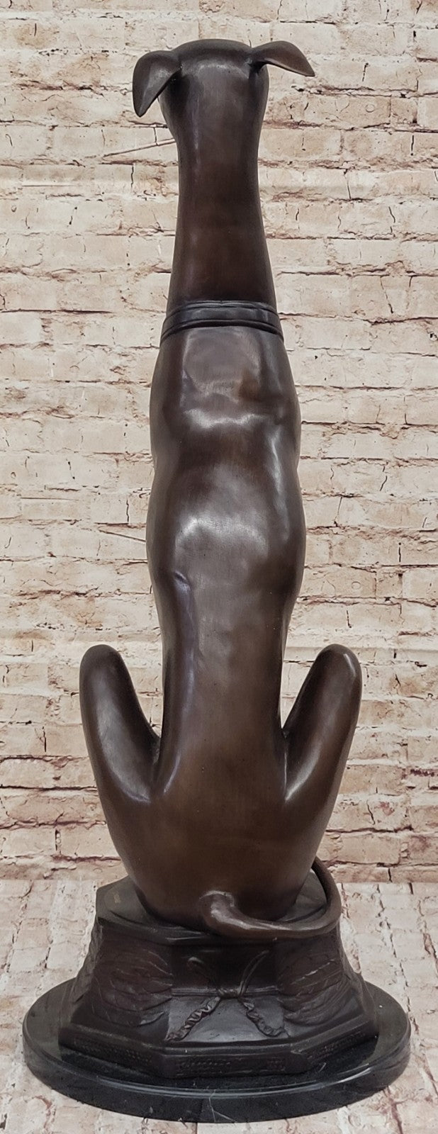 37" Tall Italian Greyhound with Special Patina Bronze Artwork Sculpture Animal