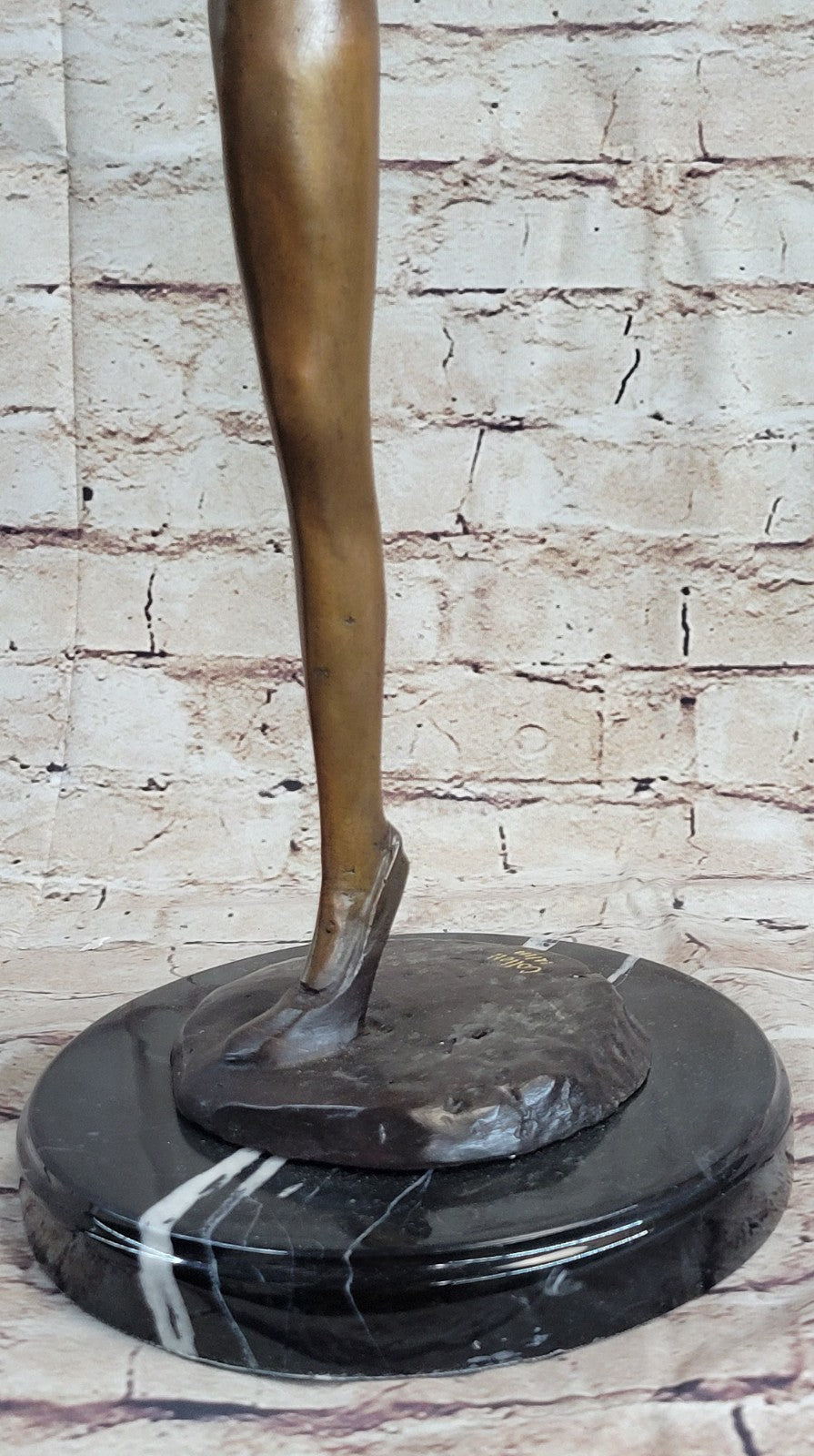 COLLECTORS EDITION FLOOR KID GYMNAST BRONZE SCULPTURE ON MARBLE BASE FIGURINE