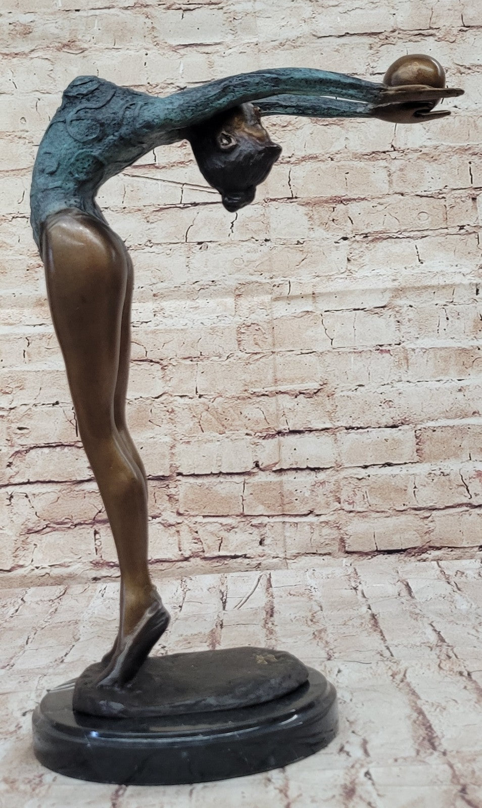 Stunning Collett Swiss Artist Nick Gymnast Woman Bronze Statue LTD EDTION