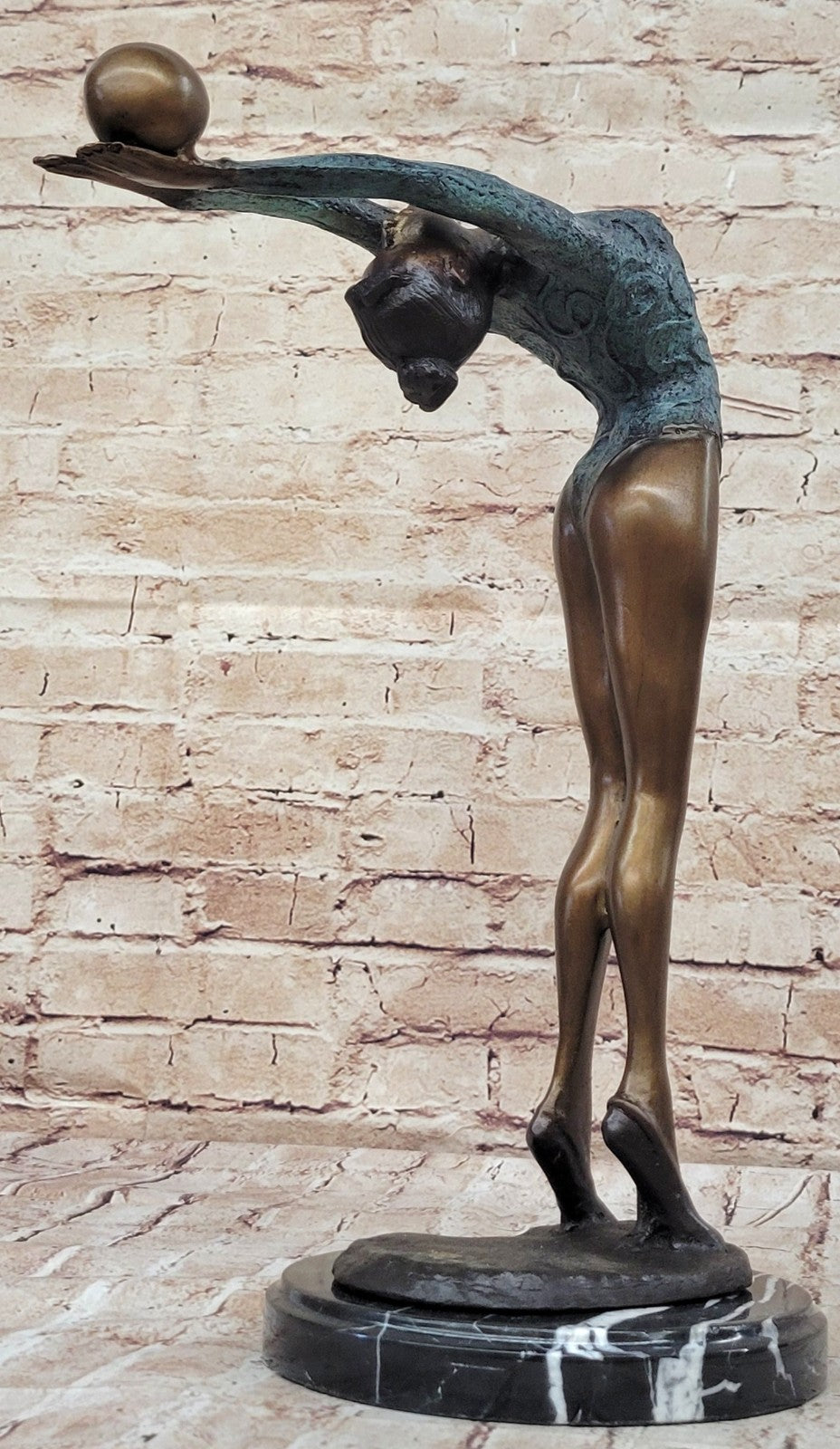 Stunning Collett Swiss Artist Nick Gymnast Woman Bronze Statue LTD EDTION