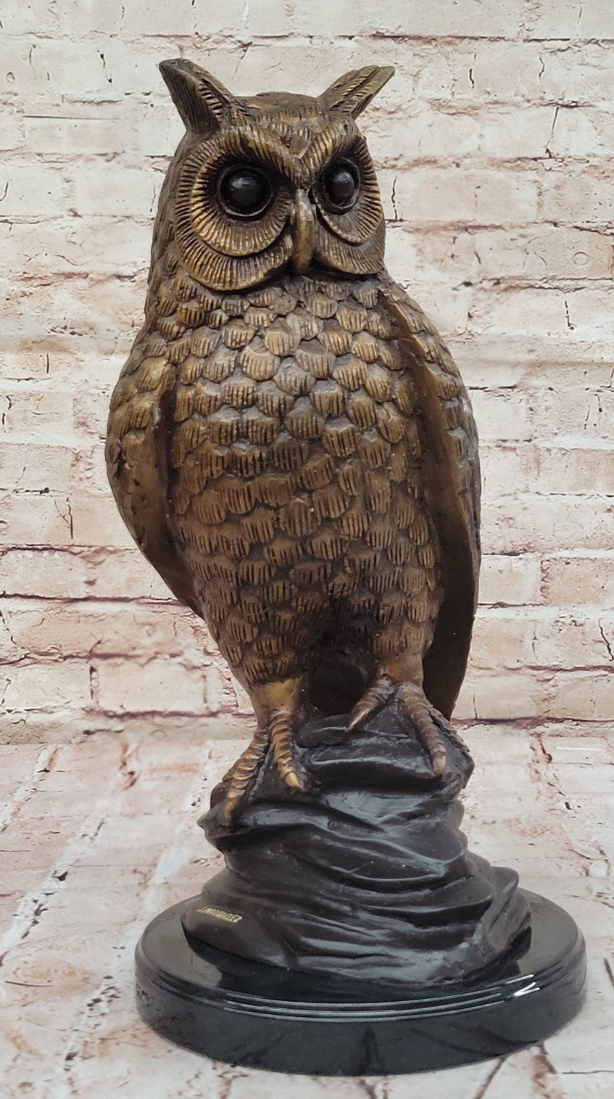 Large Bronze Owl Statue by Moigniez: Handcrafted Wildlife Bird Sculpture Statue