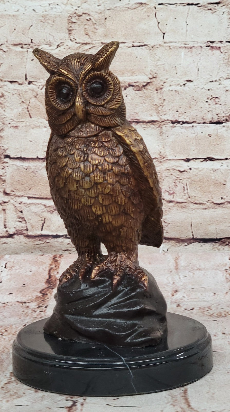 An Enchanting Solid Bronze Owl By Nardini With A Lovey Patina Lost Wax Method NR