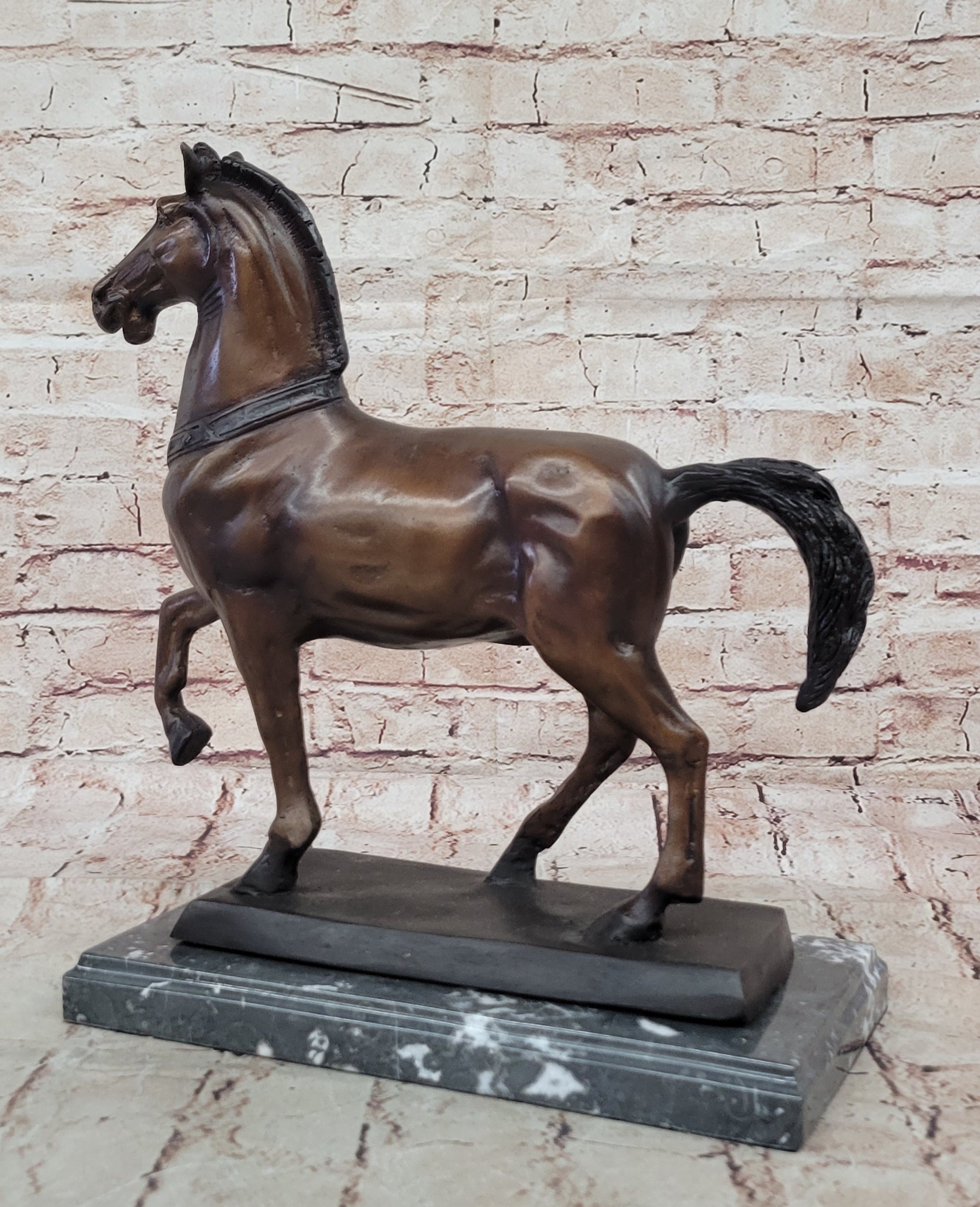 Large Bronze Stallion Sculpture Statue Horse by Moigniez Hot Cast Artwork Decor