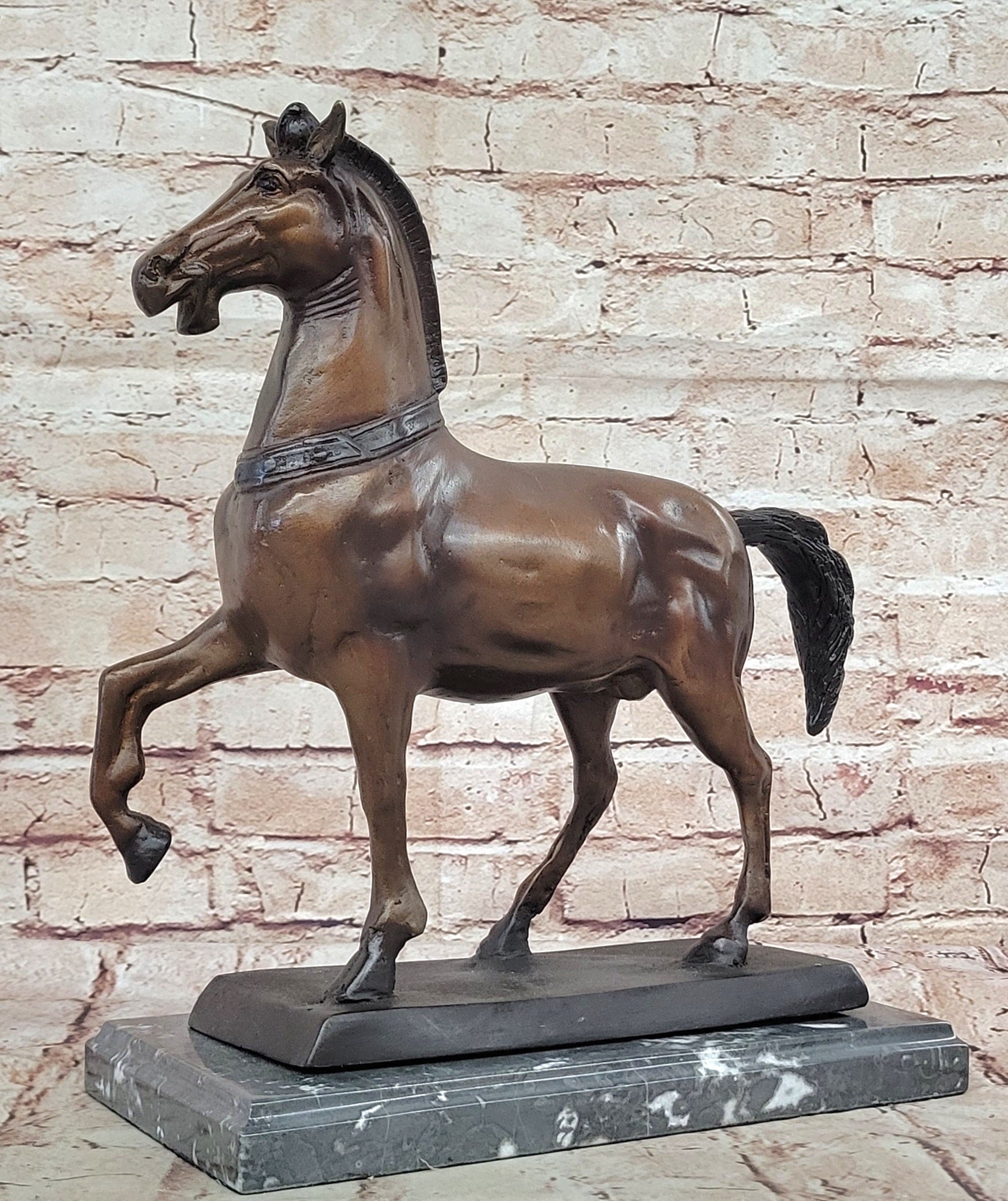 Large Bronze Stallion Sculpture Statue Horse by Moigniez Hot Cast Artwork Decor