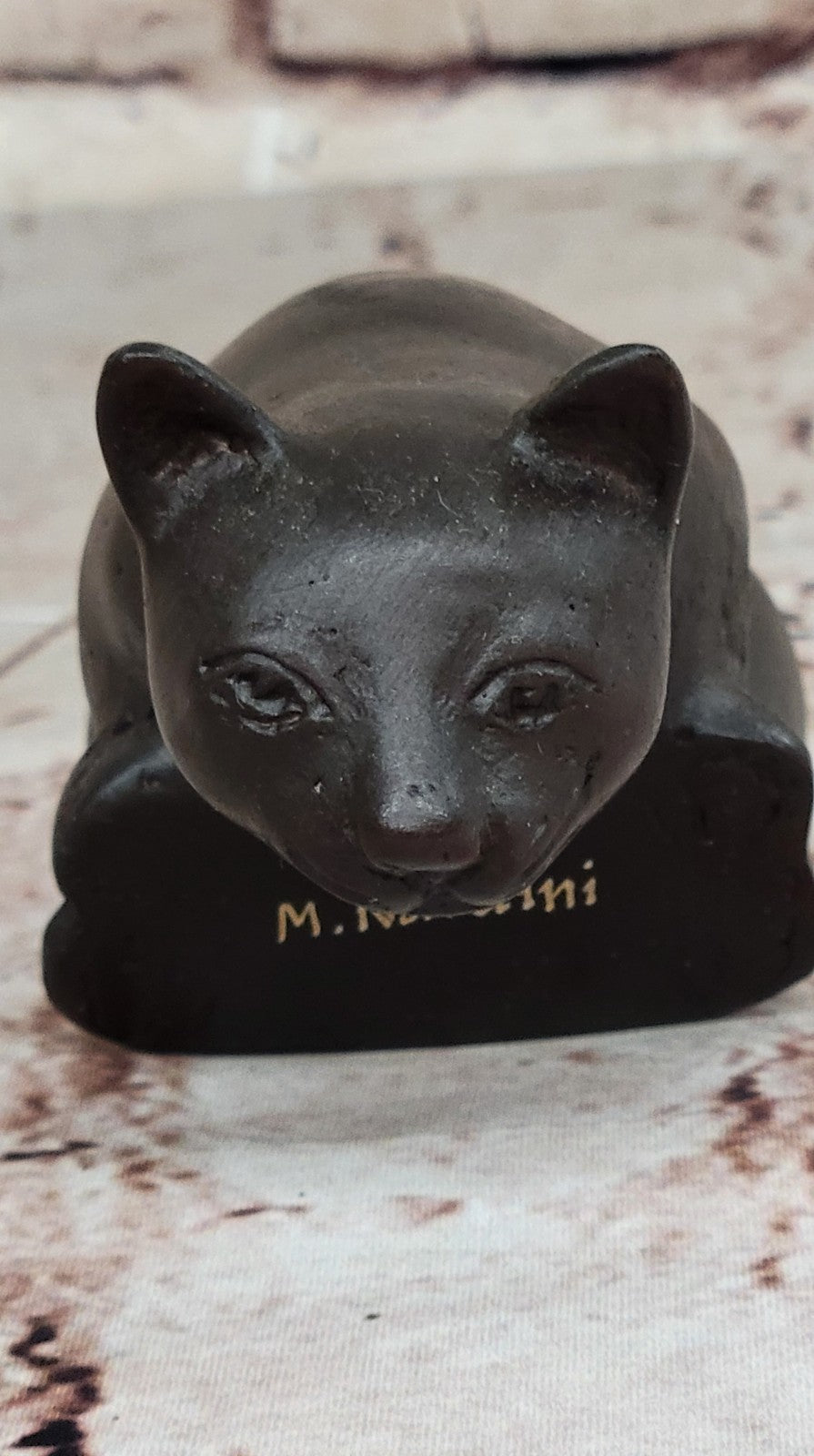 Cat Kitty Feline Lover Collector Bookend Bronze Sculpture Classic Modern Artwork