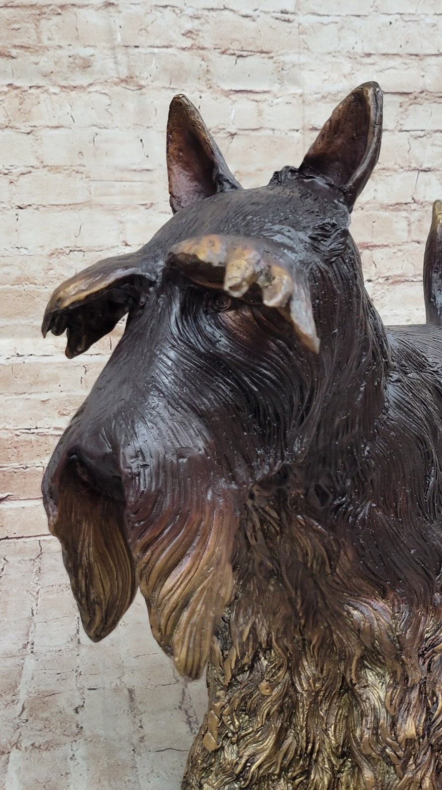 LARGE MOIGNIEZ FRENCH 100% BRONZE SCOTTISH TERRIER IN STANDING POSE FIGURINE