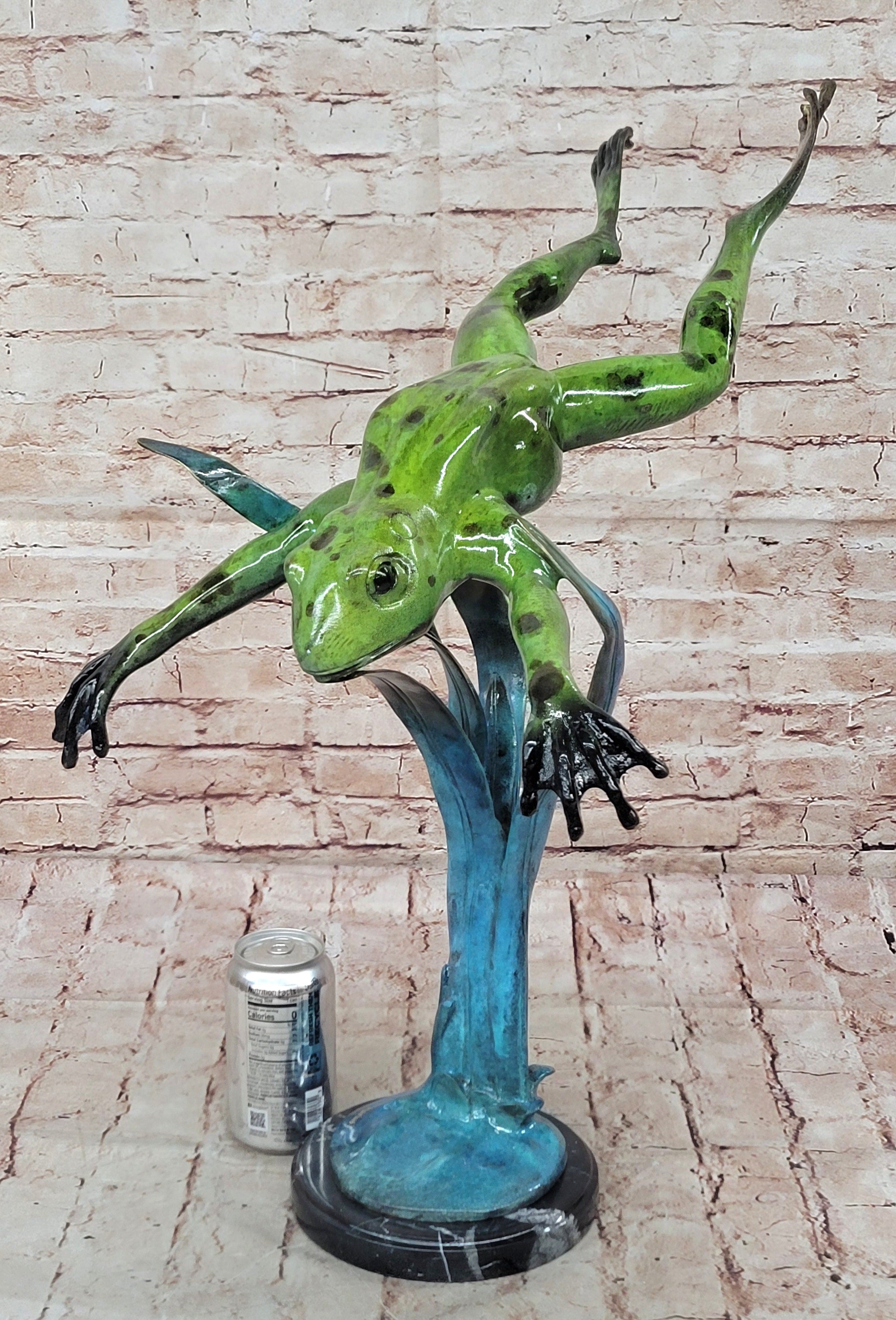 Bull Frog Cast Bronze Garden Statue Home Backyard Decoration Statue