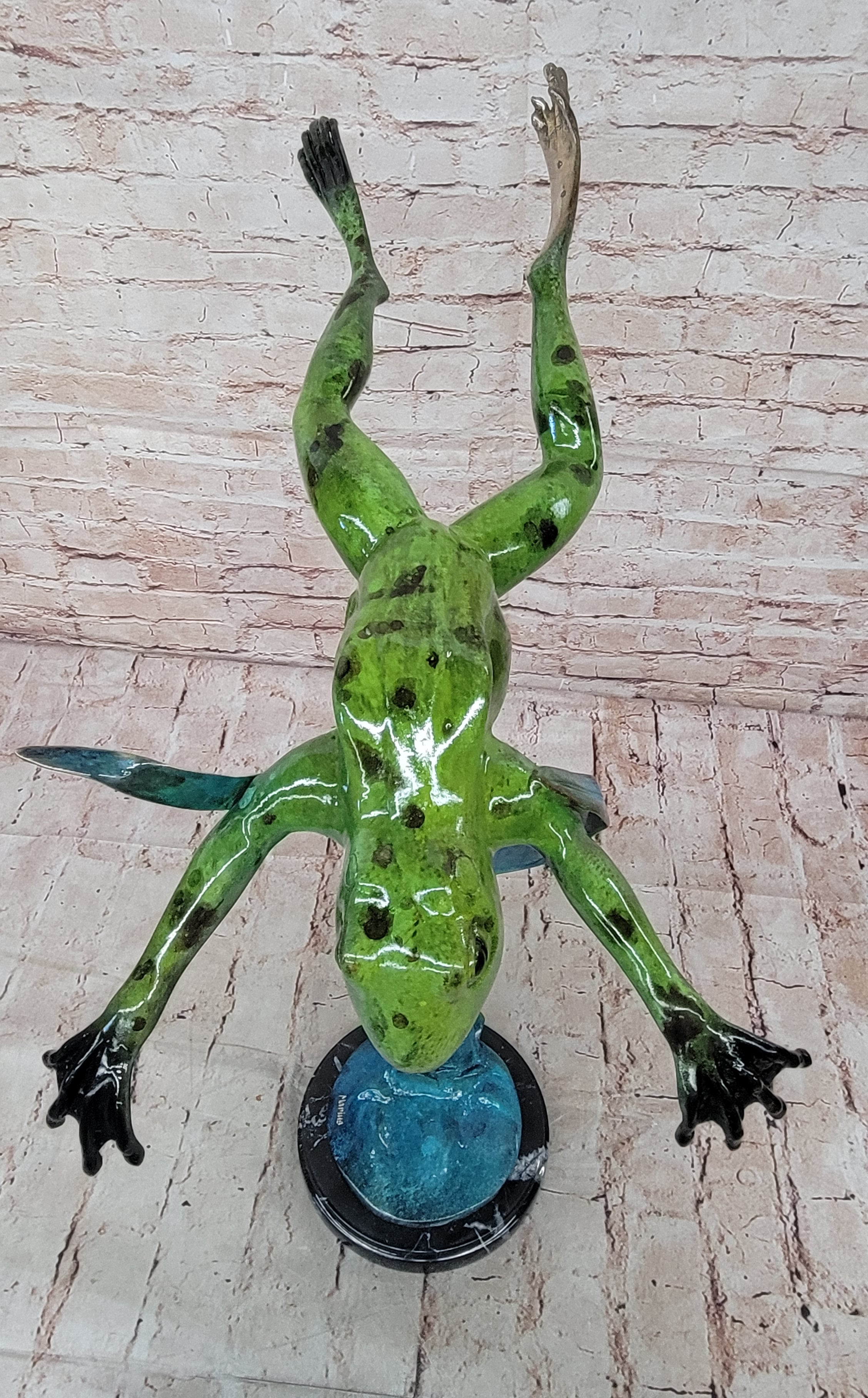 Bull Frog Cast Bronze Garden Statue Home Backyard Decoration Statue