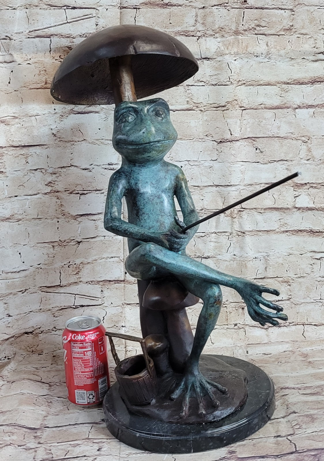 Frog Man Sculpture Statue Cute Figure And Green Patina Bronze Hot Cast Art Deco