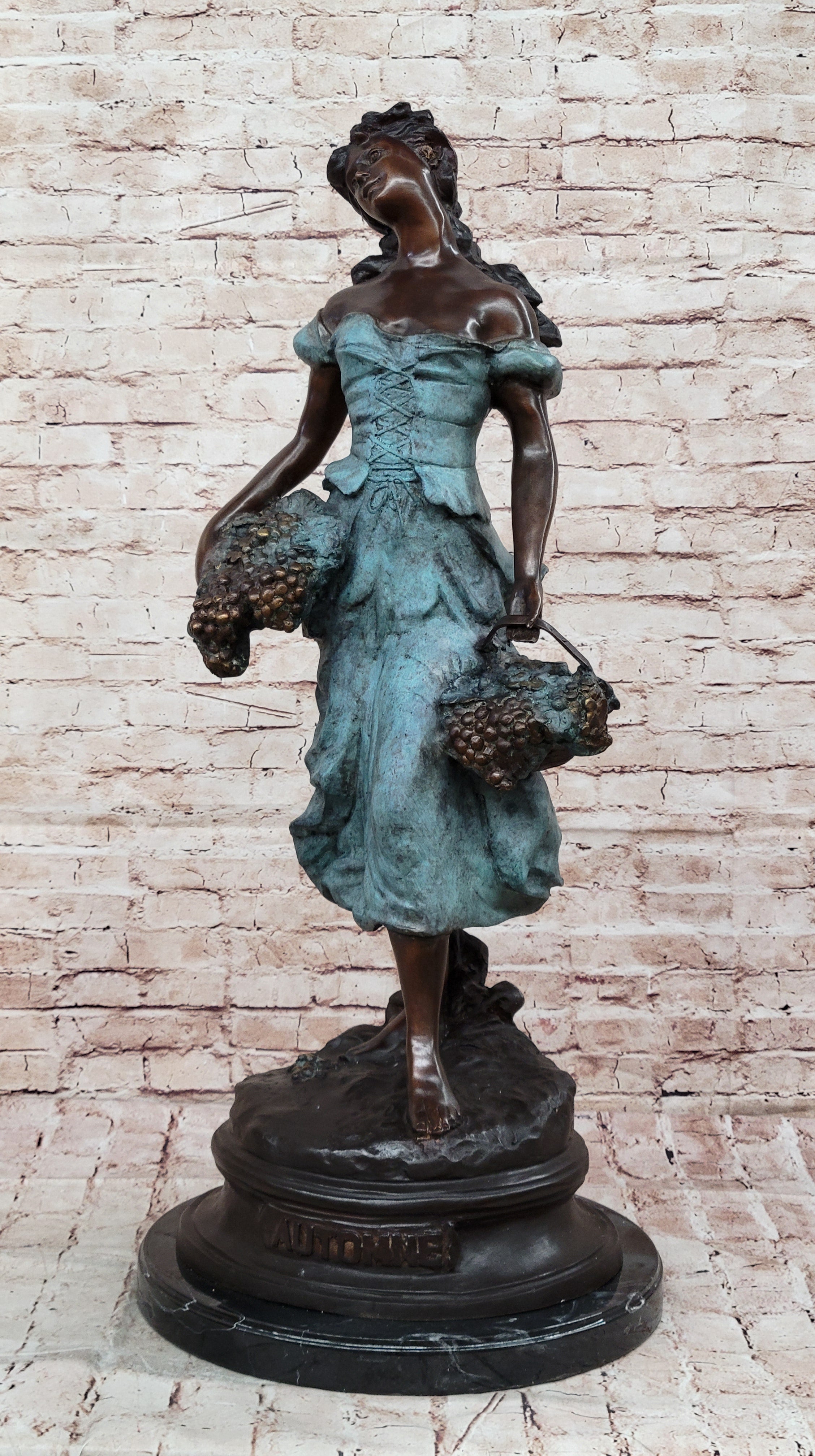 Extra Large Bacchante Grape Goddess Bronze Statue Hot Cast Artwork