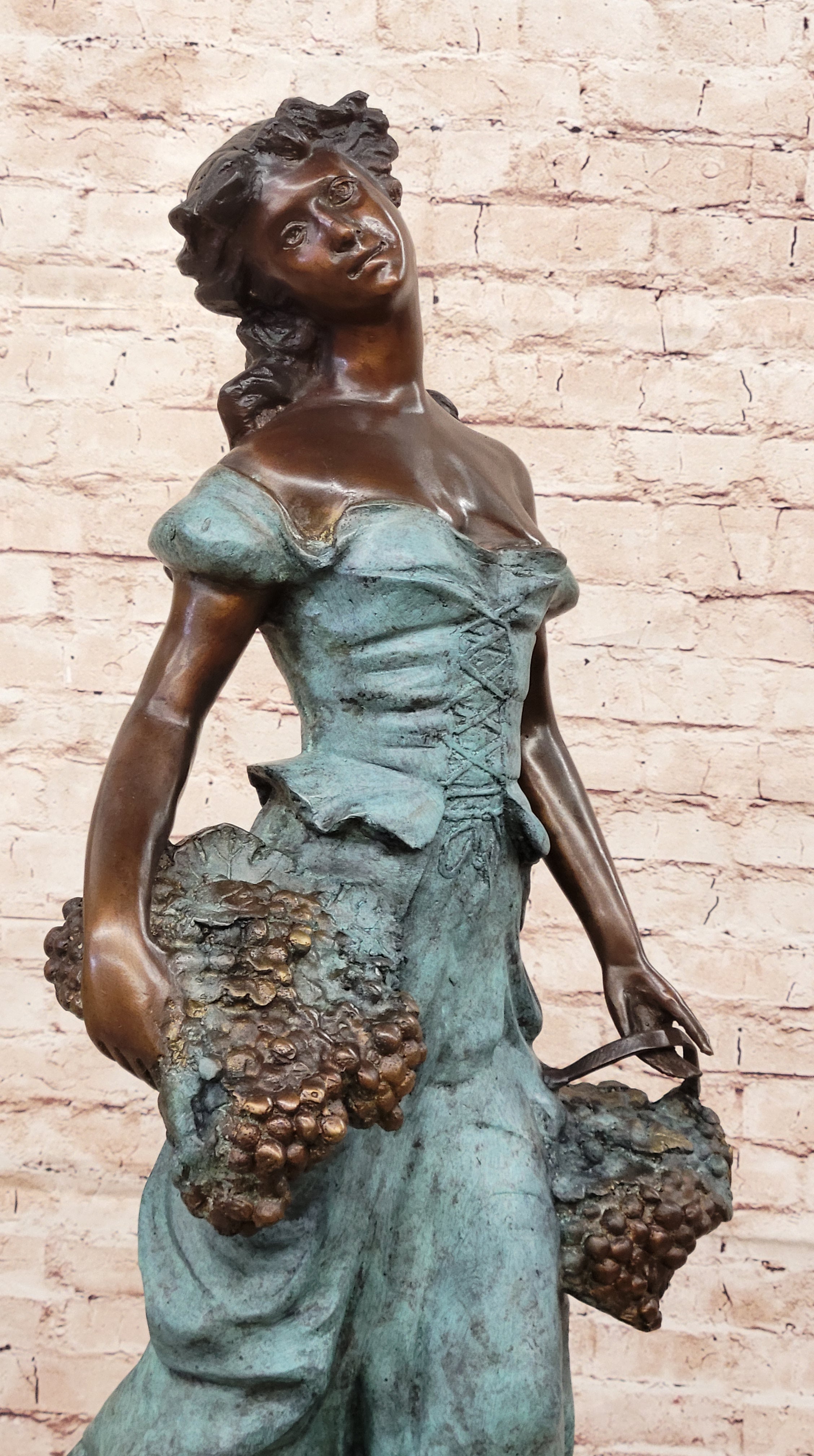 Extra Large Bacchante Grape Goddess Bronze Statue Hot Cast Artwork