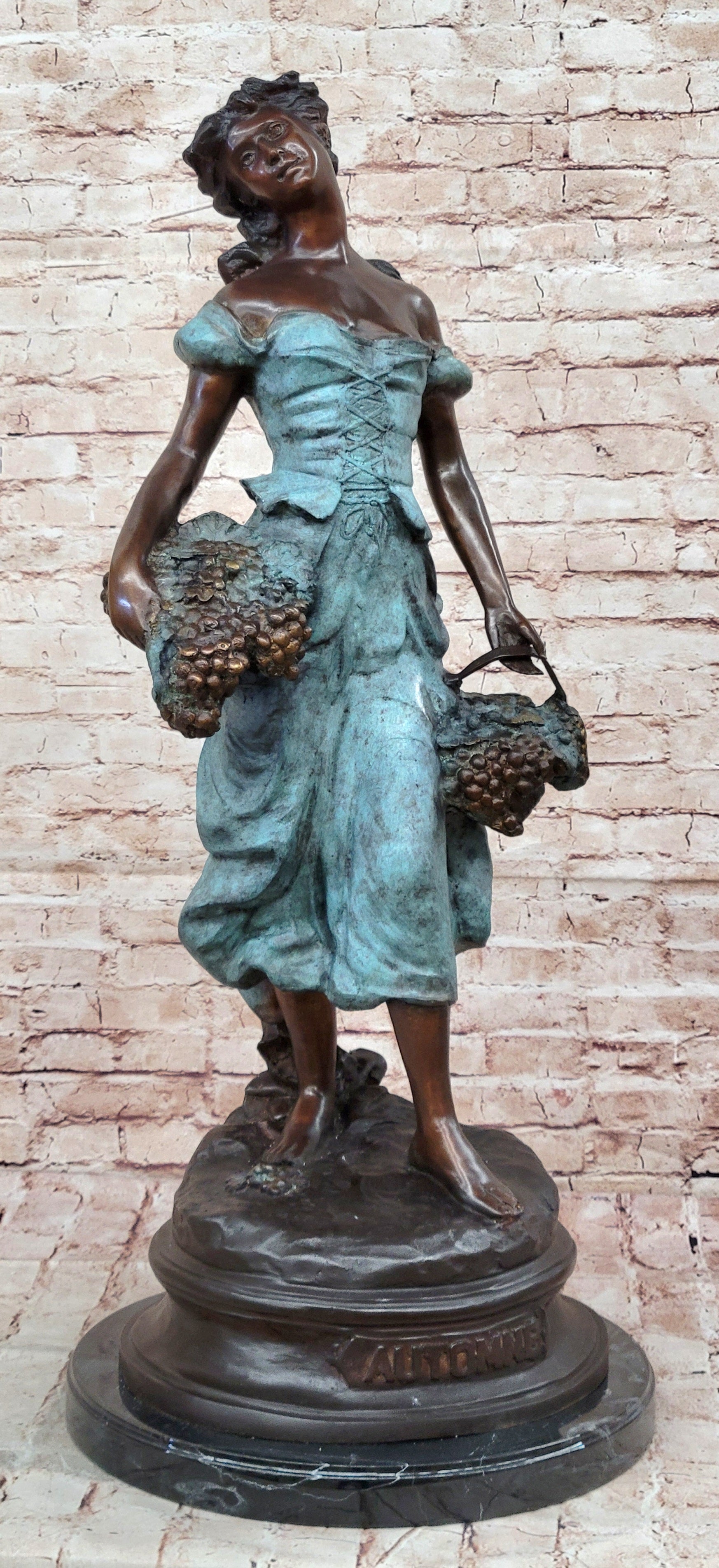 Extra Large Bacchante Grape Goddess Bronze Statue Hot Cast Artwork
