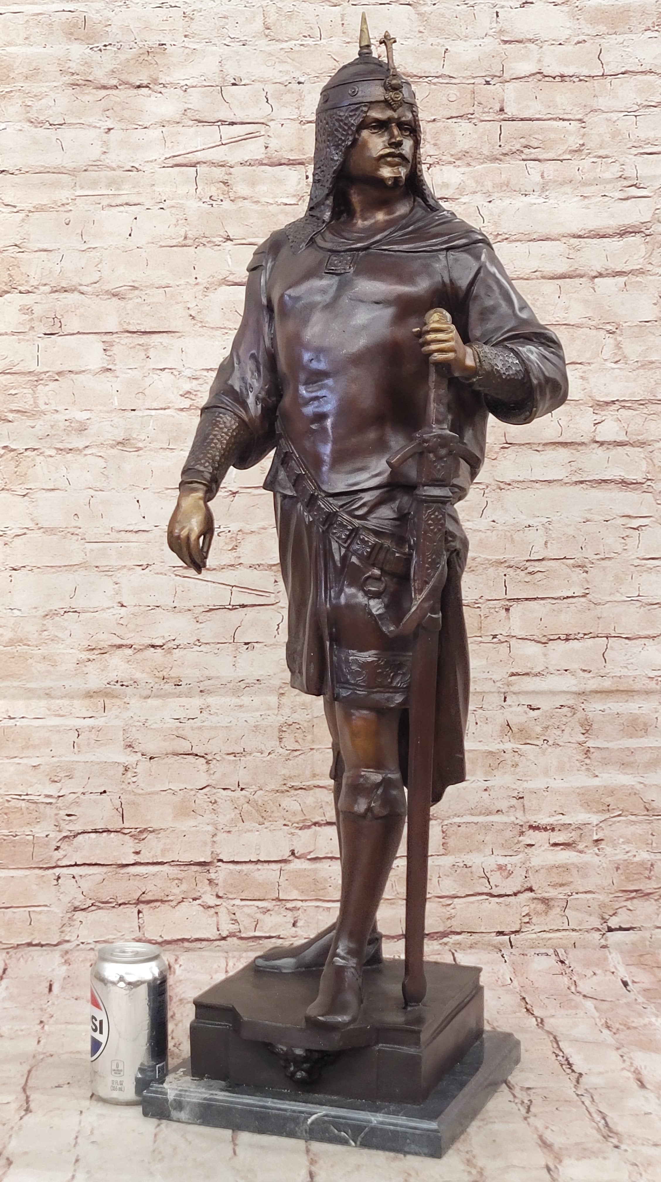 Art Deco Style Persian King Massive Bronze Sculpture Han Made Hot Cast Statue