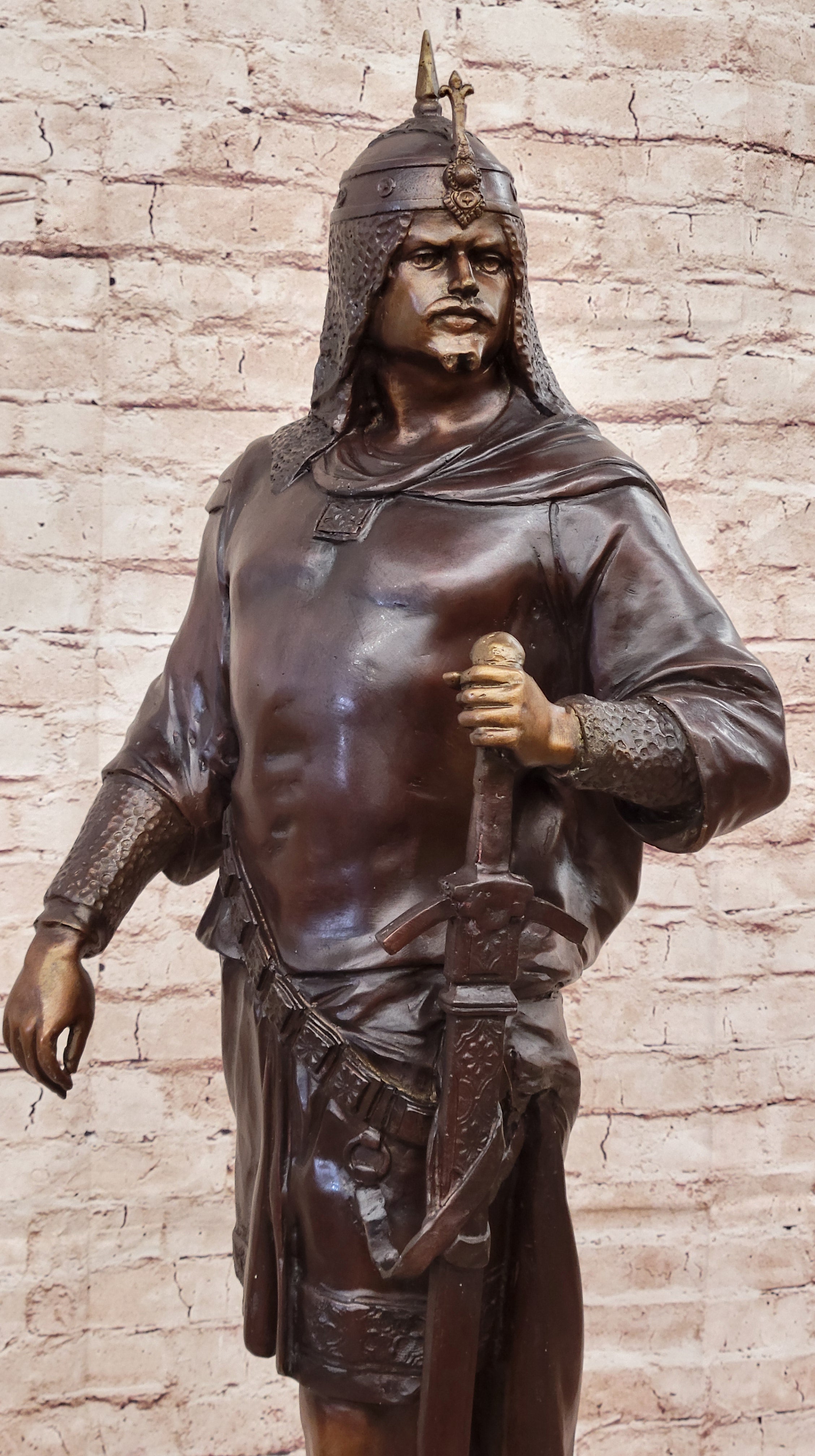 Art Deco Style Persian King Massive Bronze Sculpture Han Made Hot Cast Statue