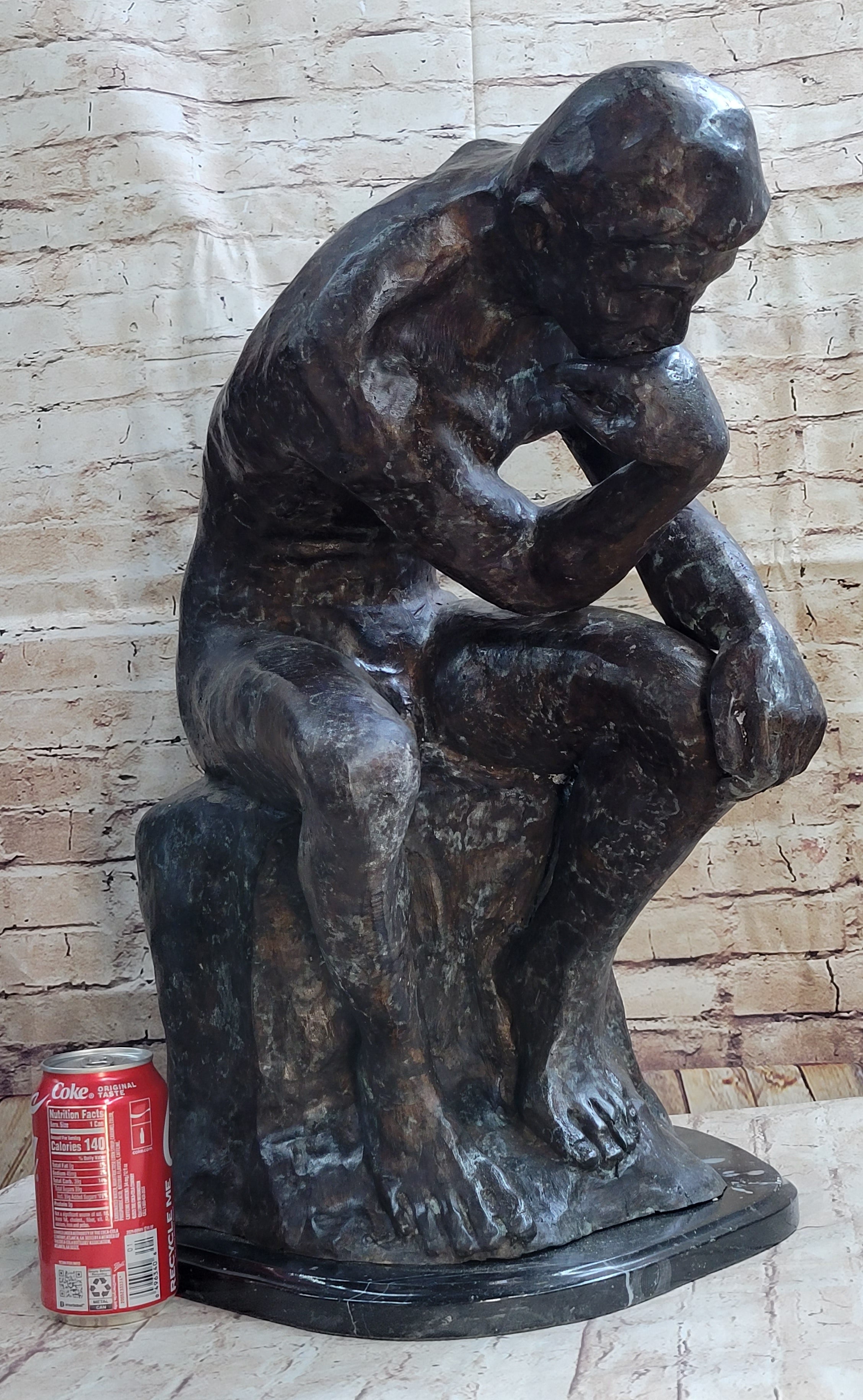 Bronze Sculpture Extra Large Classic Rodin Thinker HotCast Museum Quality Figure
