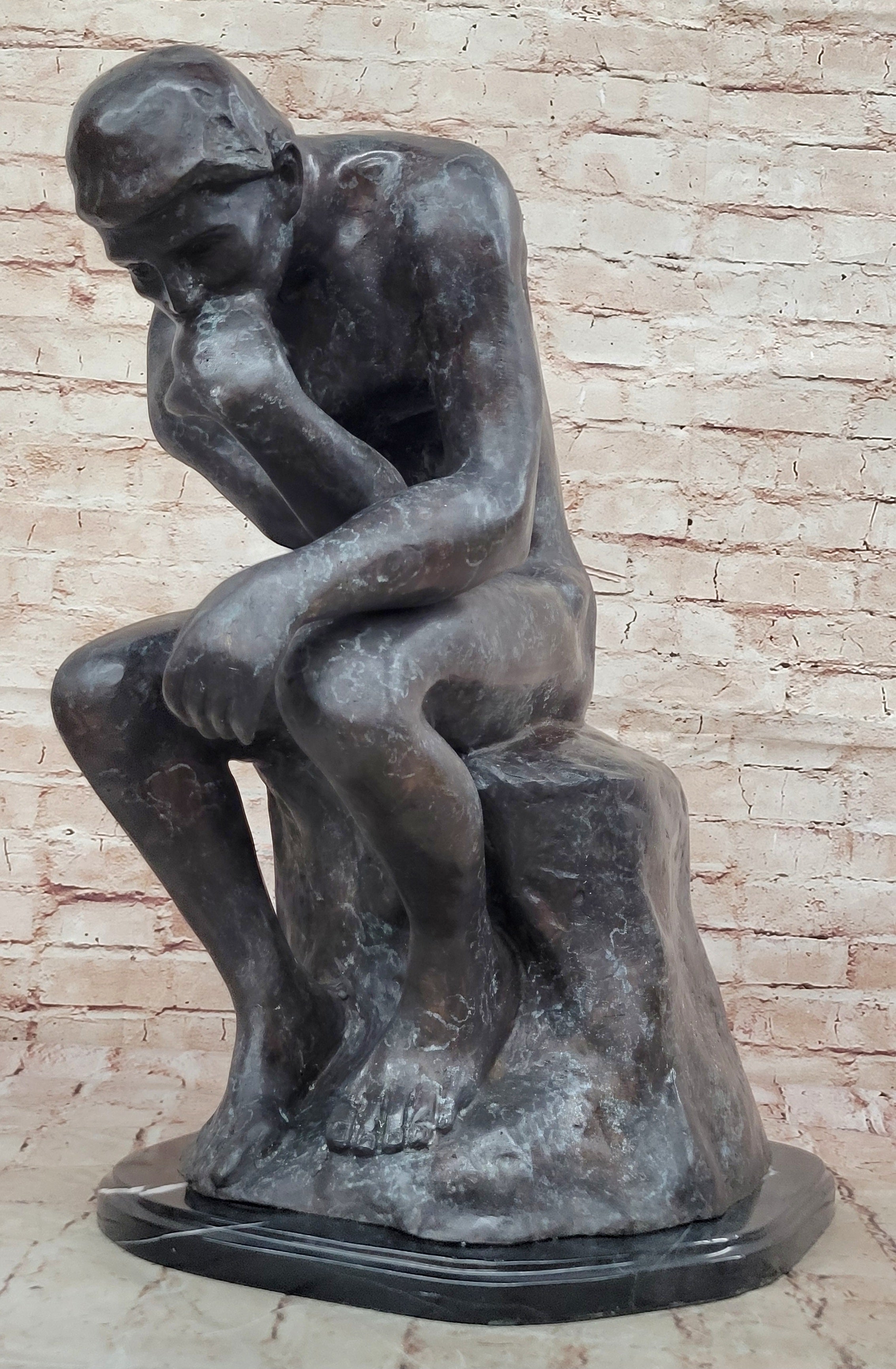 Bronze Sculpture Extra Large Classic Rodin Thinker HotCast Museum Quality Figure