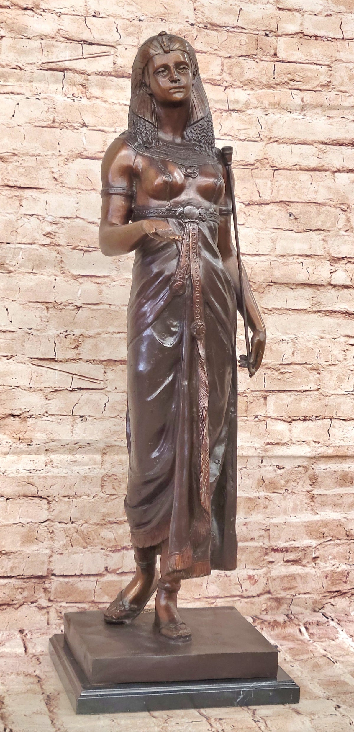 Collectible 34" Egyptian Queen of The Classic Bronze Masterpiece Artwork
