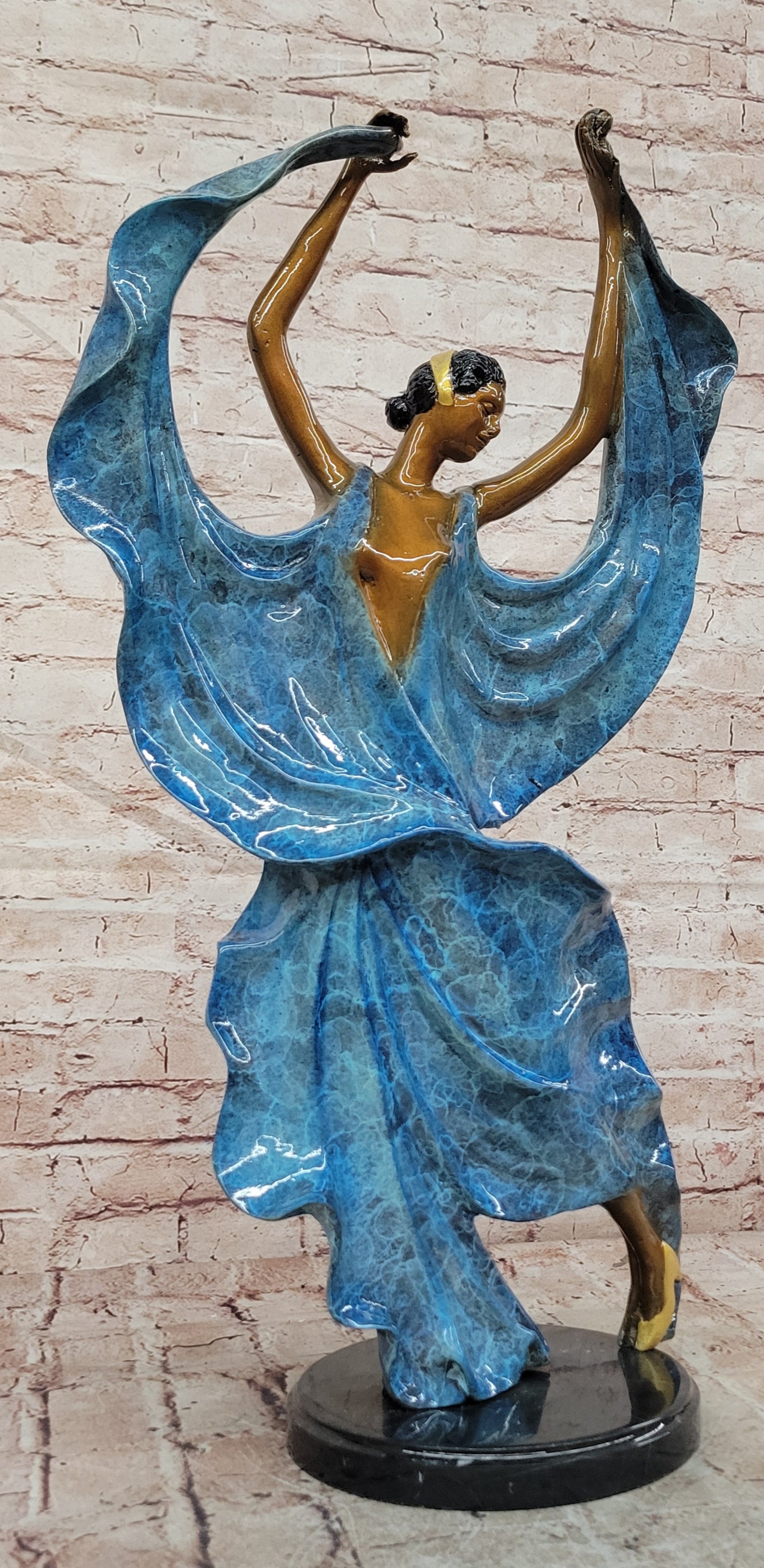 Dancer Sexy Girl Figure Flamenco Large Rare Handcrafted Bronze Sculpture Art T